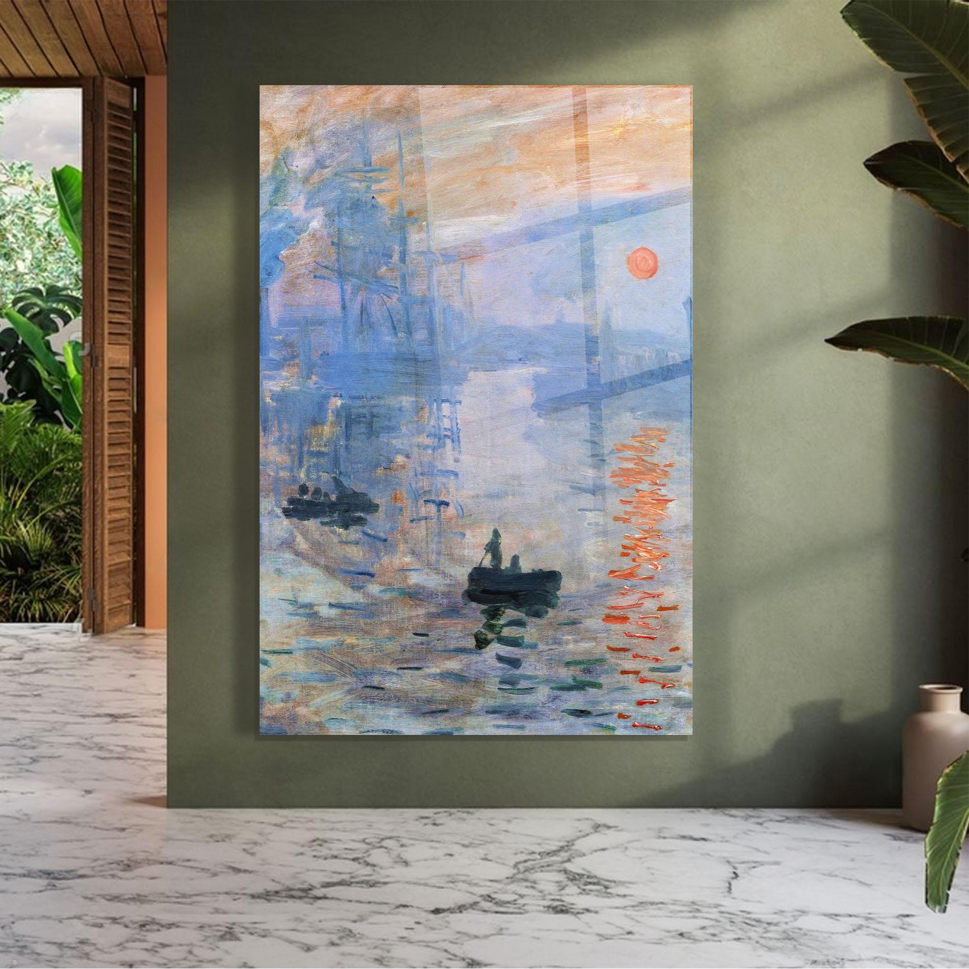 Glasbild Sunrise Painting mockup 7