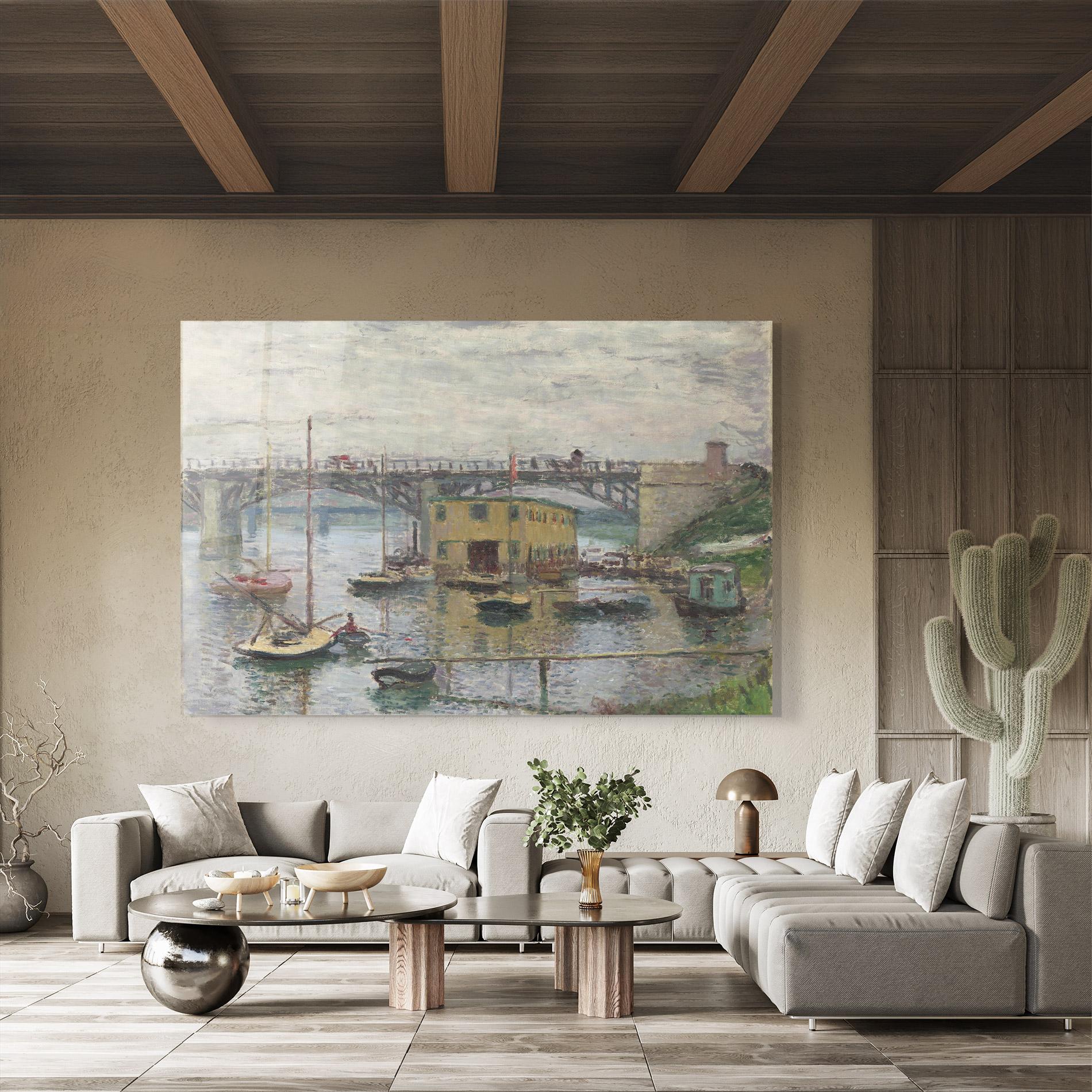 Glasbild Bridge At Argenteuil Monet mockup 8