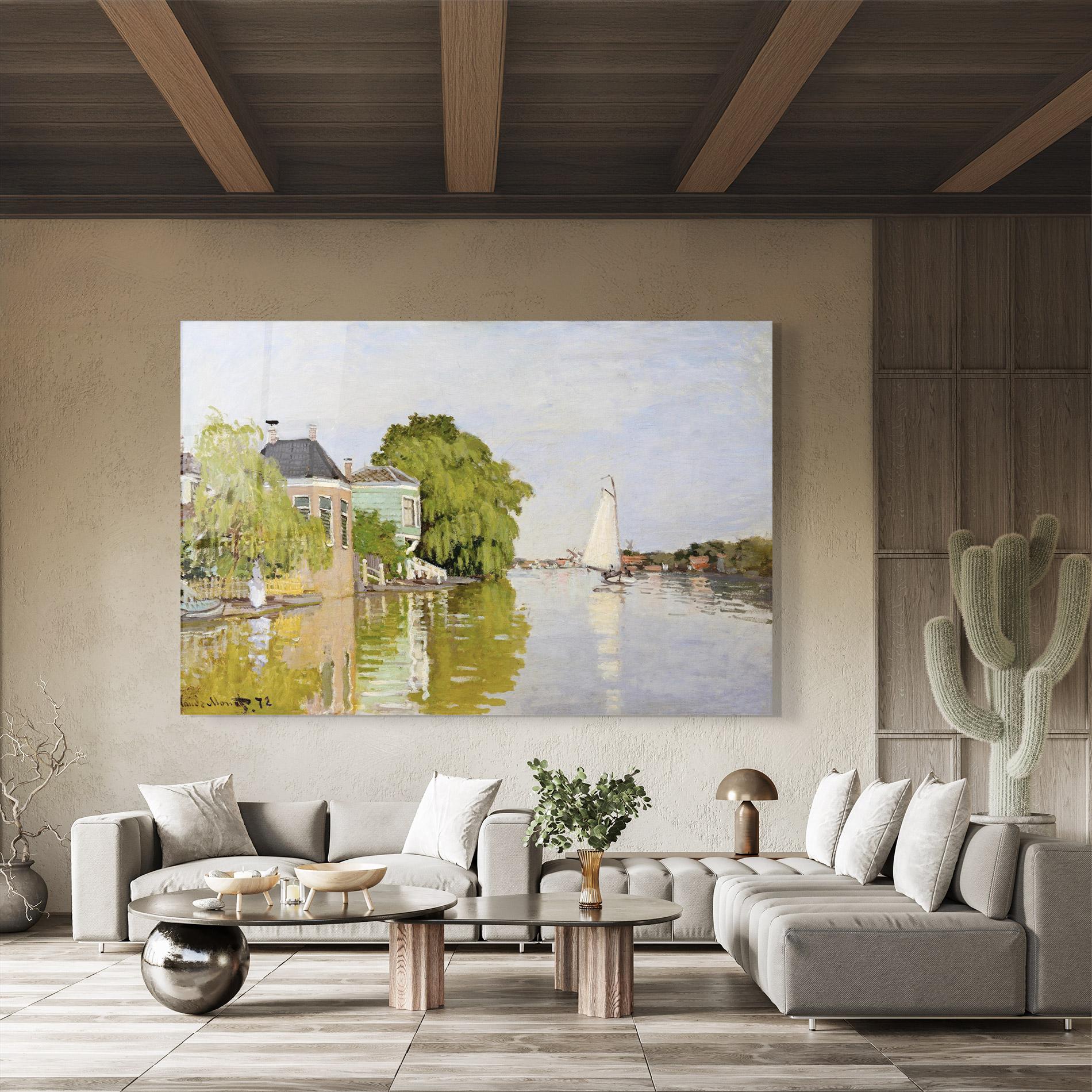 Glasbild Houses On The Achterzaan mockup 8