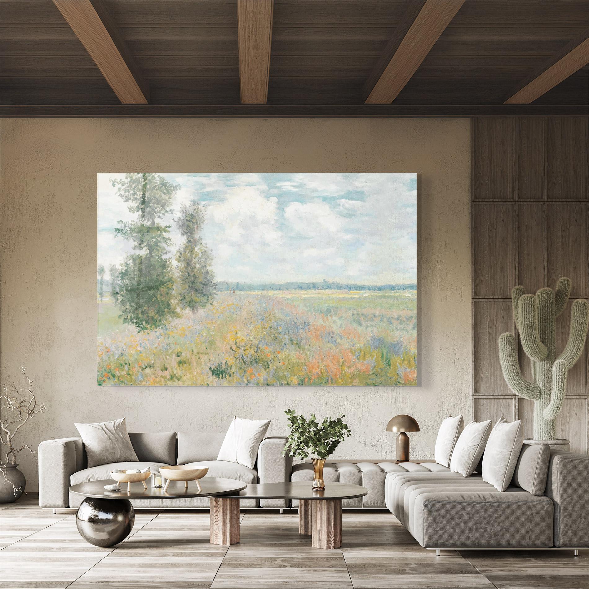 Glasbild Monet's Landscape Background mockup 8