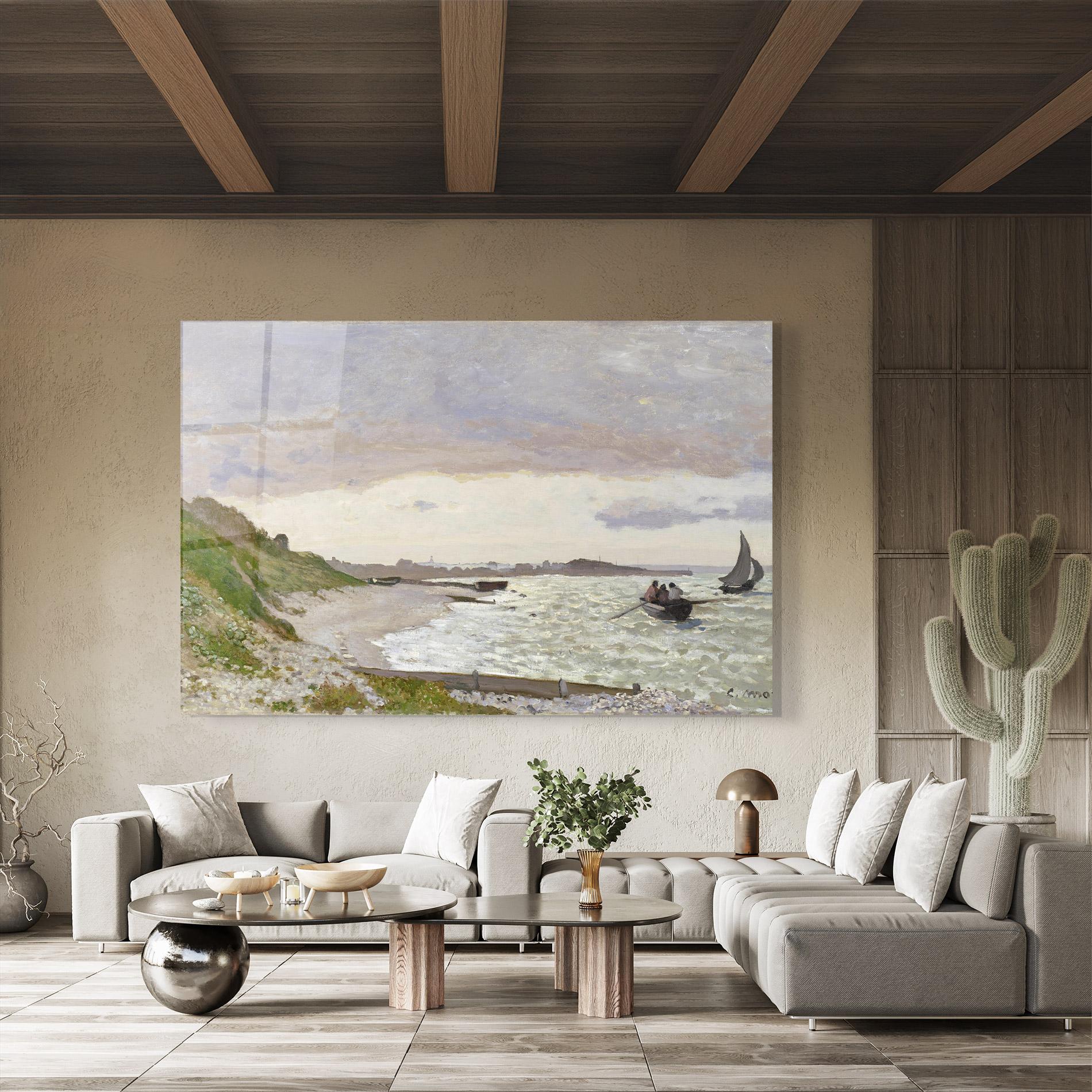 Glasbild Seashore At Sainte Adresse mockup 8