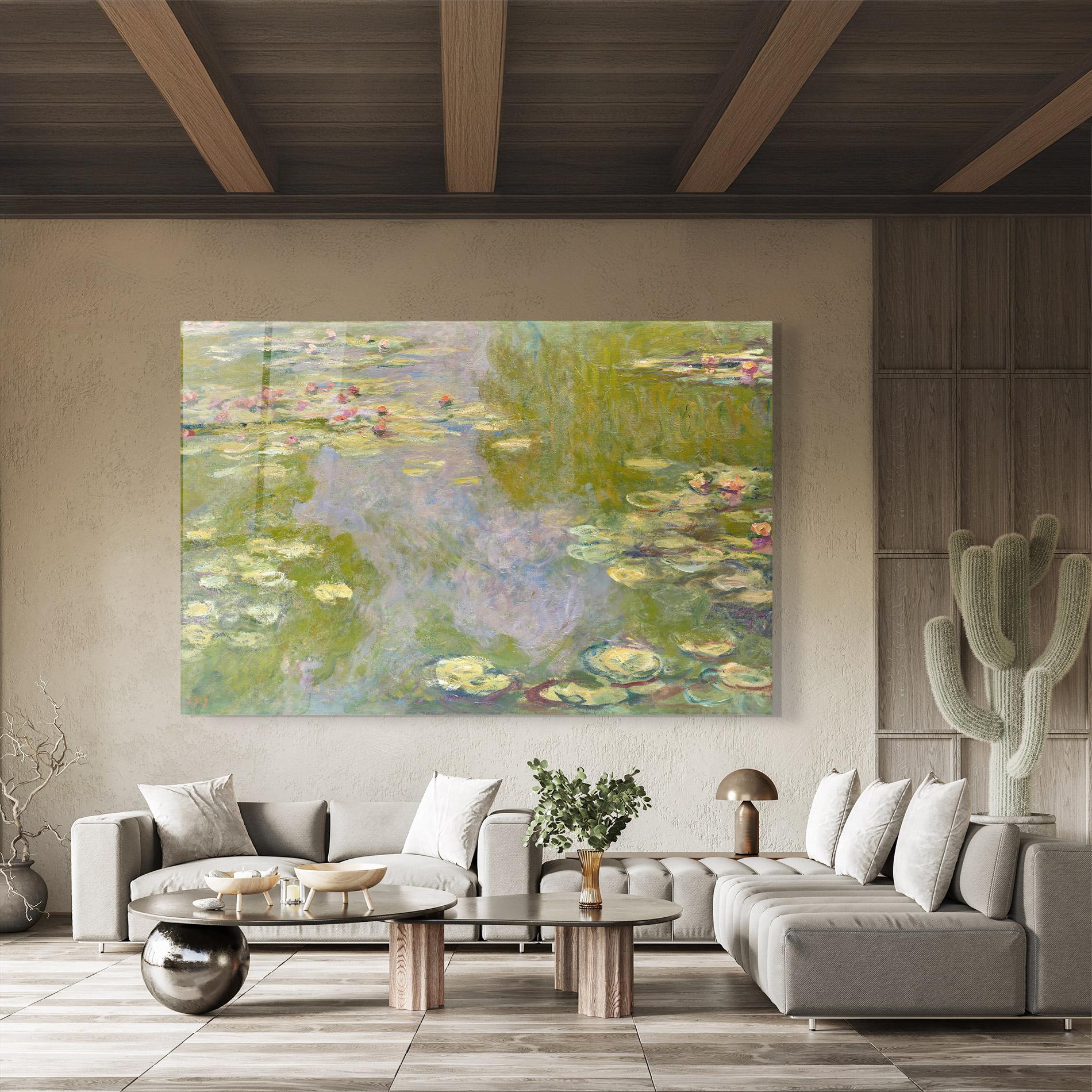 Glasbild Water Lilies Monet mockup 8