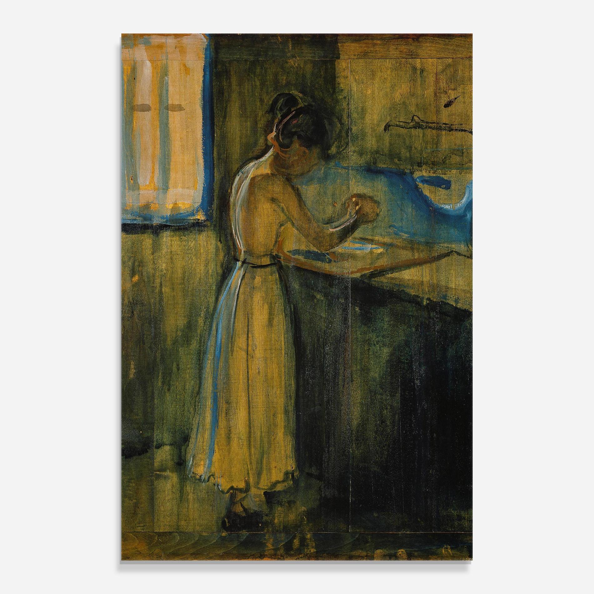 Glasbild Woman Washing Herself mockup 0