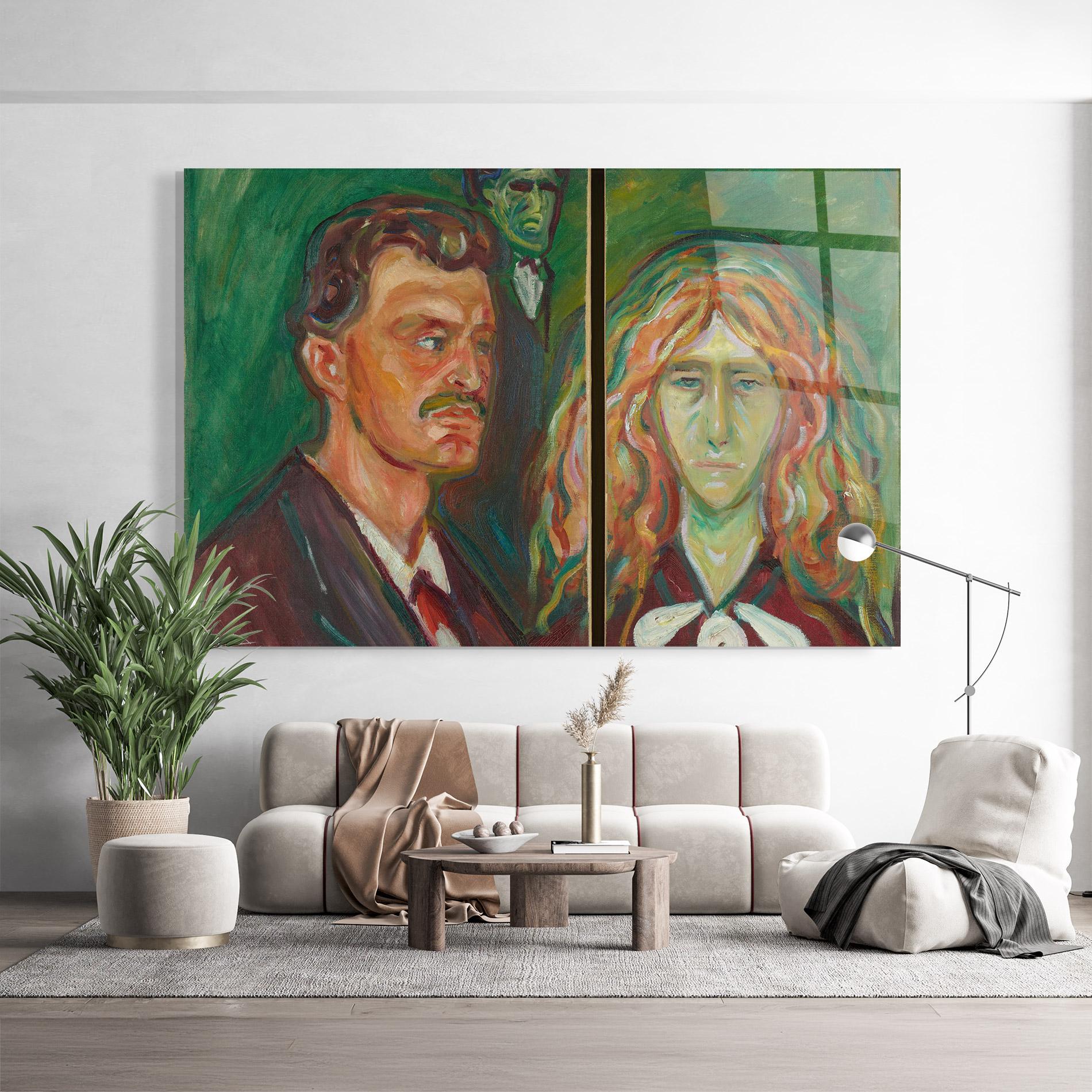 Glasbild Green Self Portrait mockup 9