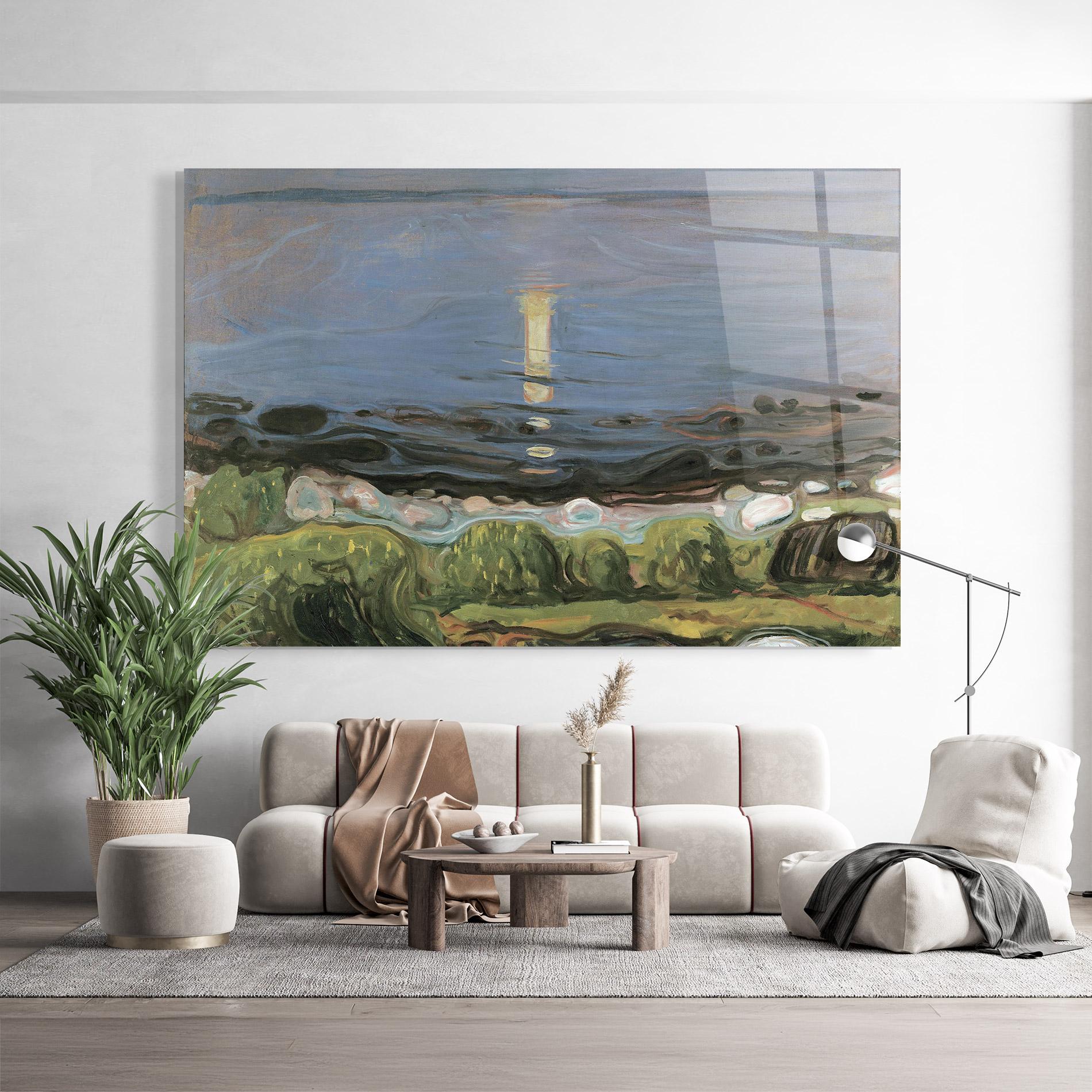 Glasbild Summer Night Beach mockup 9