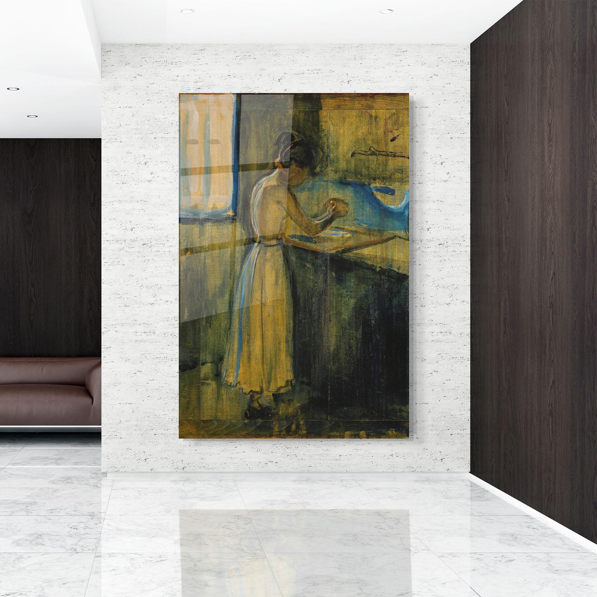 Glasbild Woman Washing Herself mockup 9