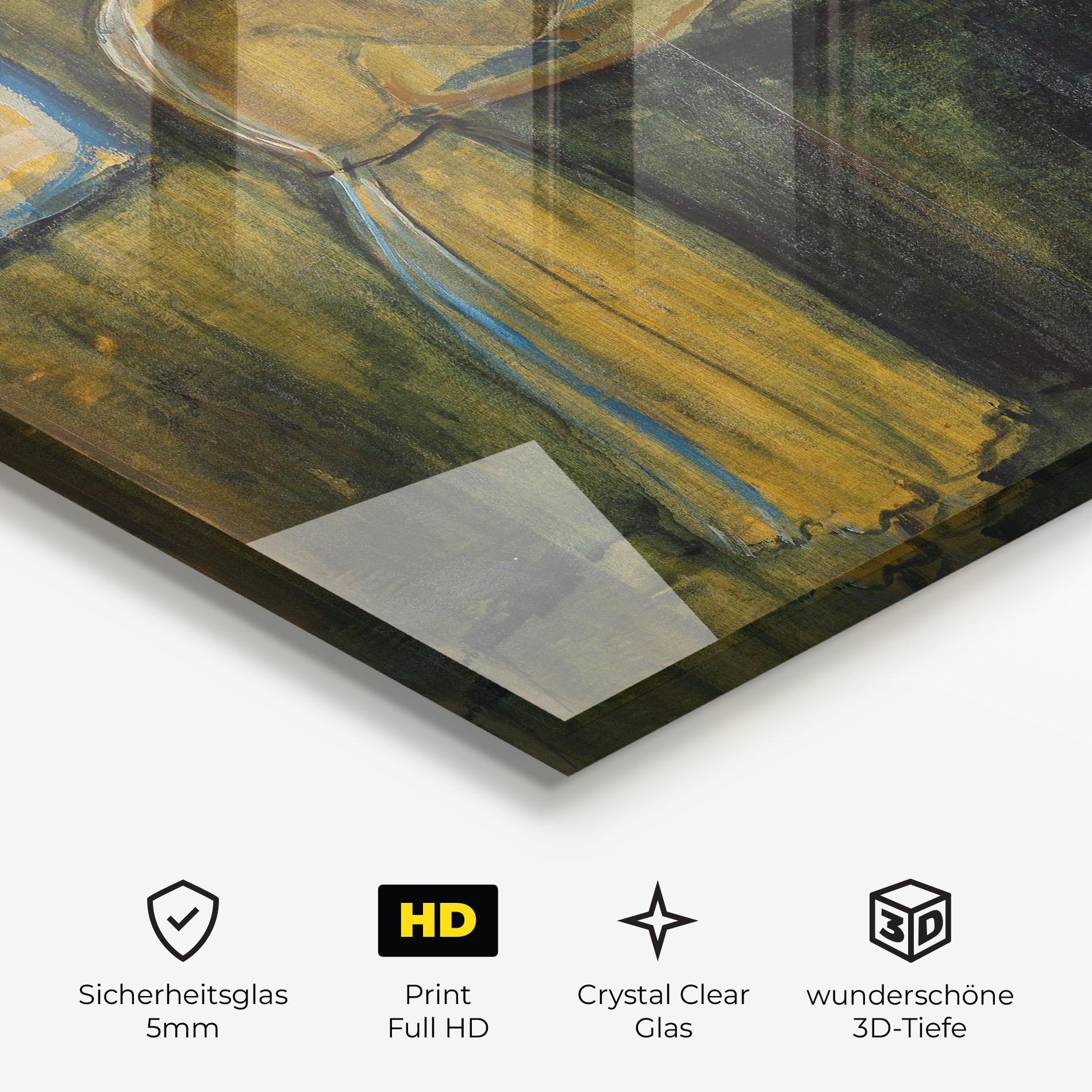 Glasbild Woman Washing Herself mockup 3