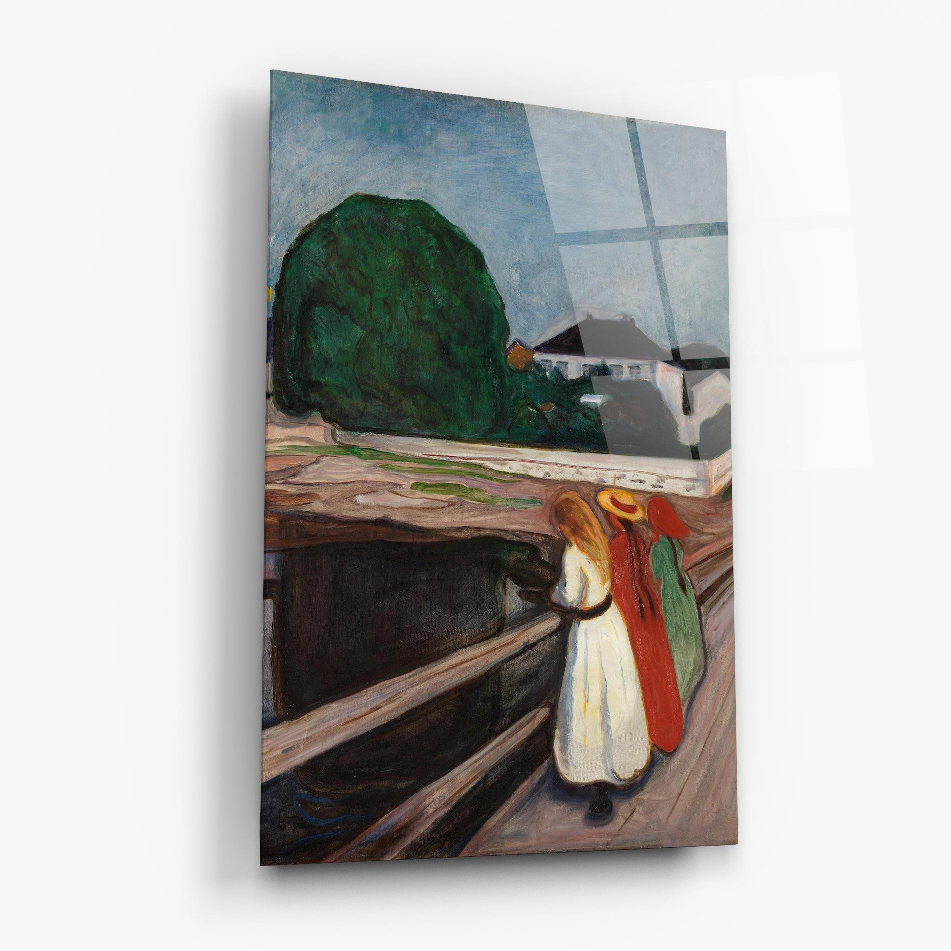 Glasbild Girls On The Pier mockup 6