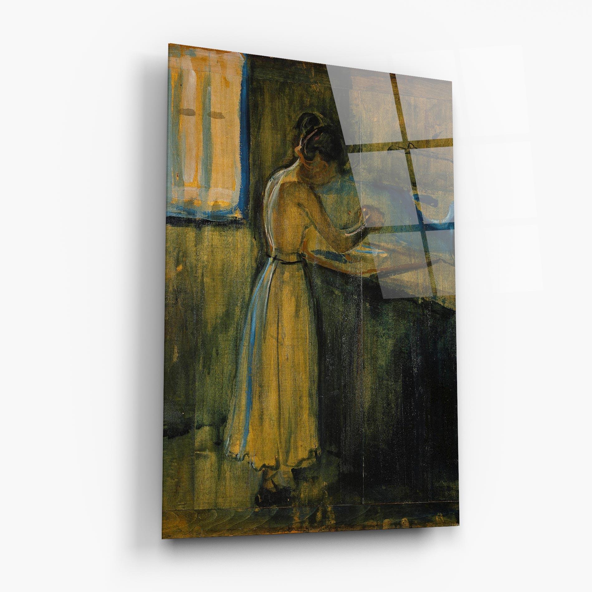 Glasbild Woman Washing Herself mockup 6