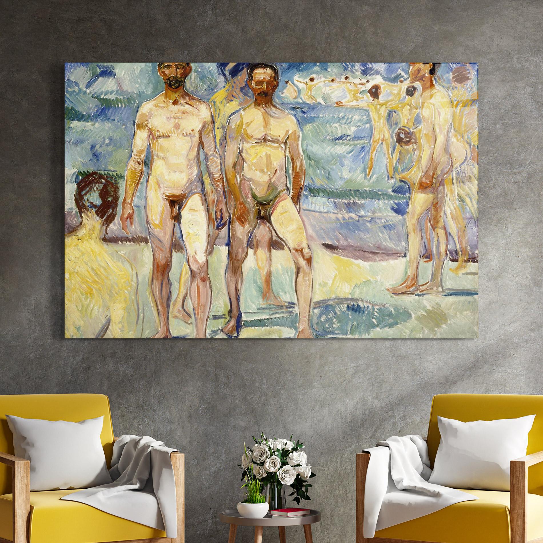 Glasbild Bathing Men mockup 4