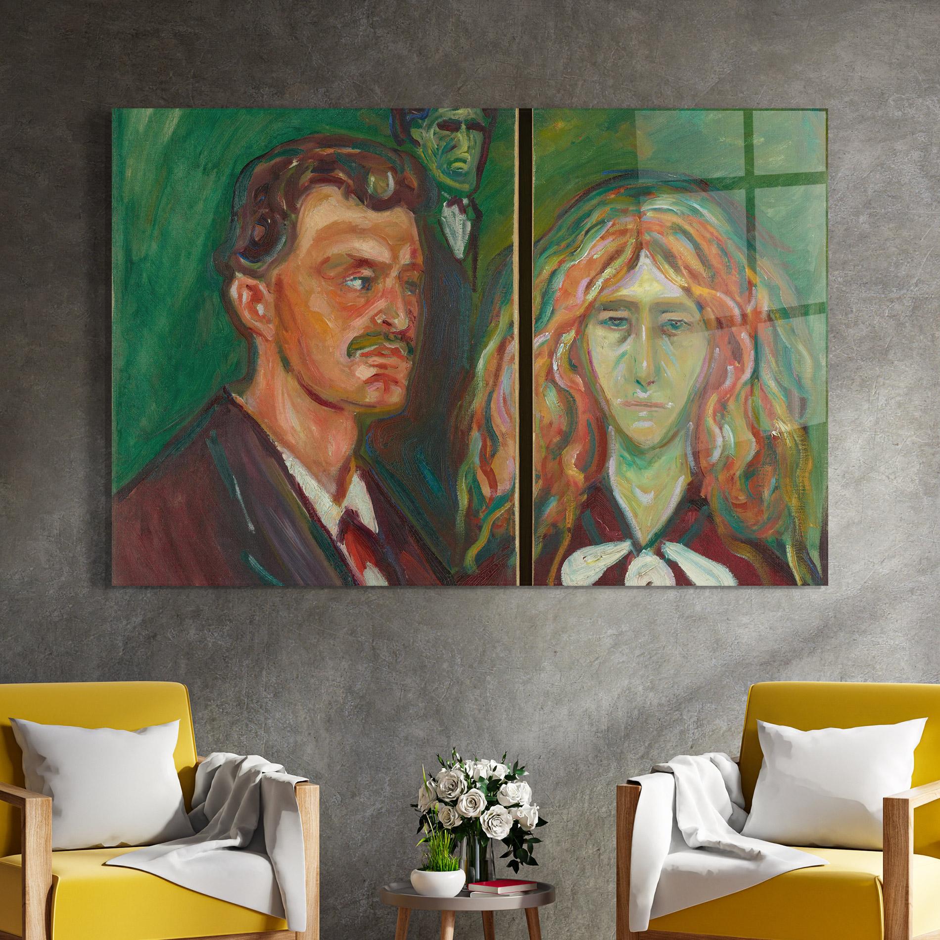 Glasbild Green Self Portrait mockup 4