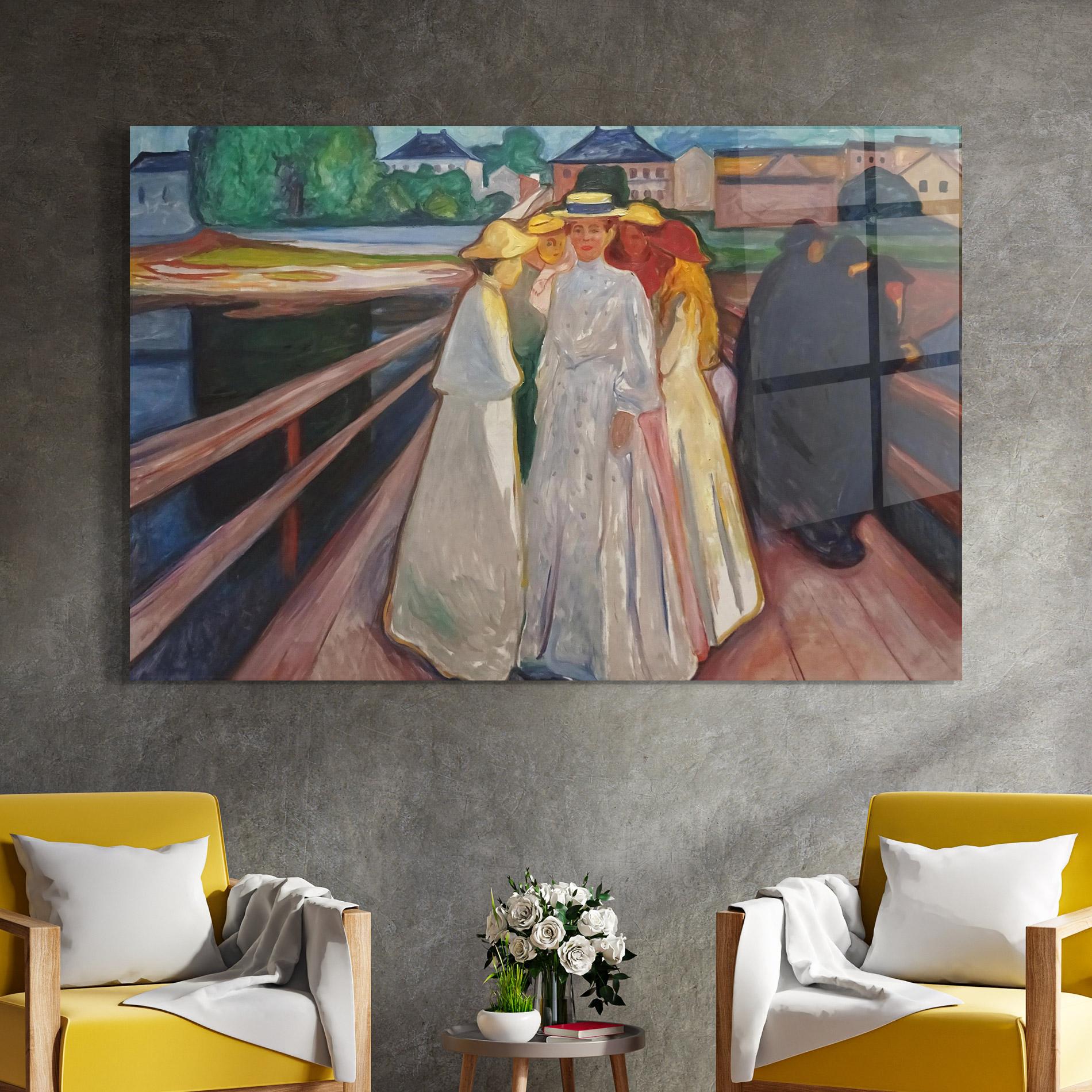 Glasbild Munch Art mockup 4