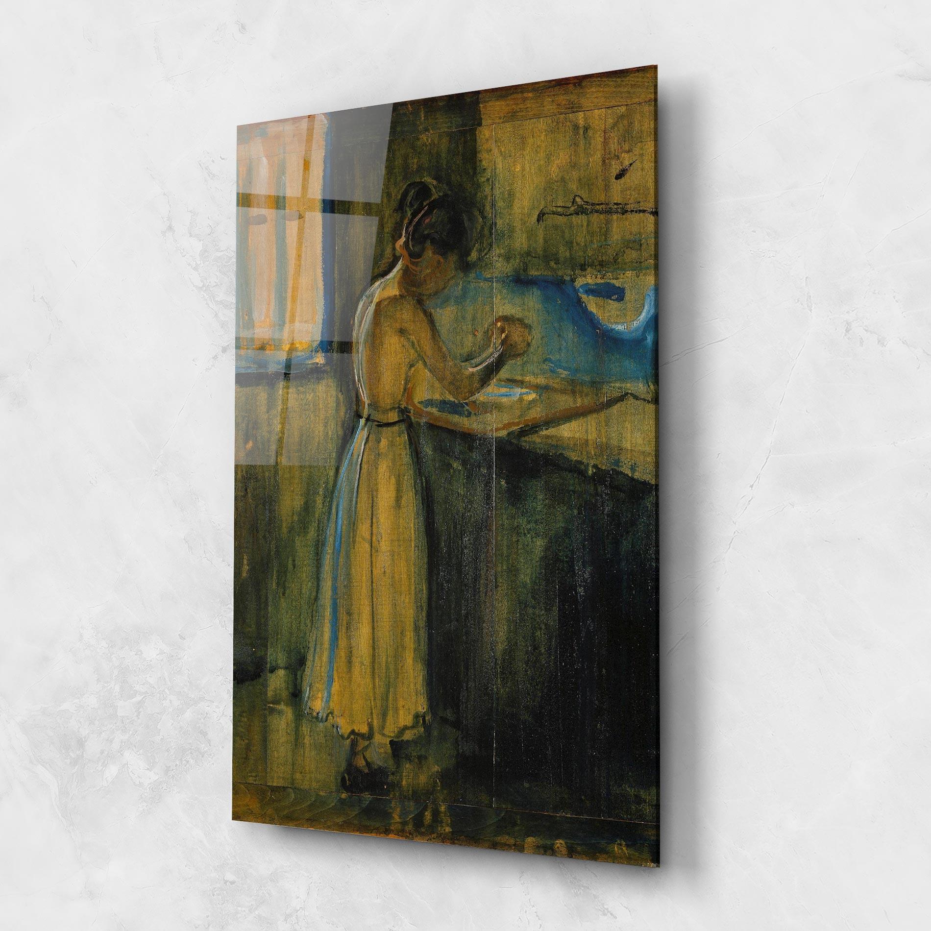 Glasbild Woman Washing Herself mockup 1