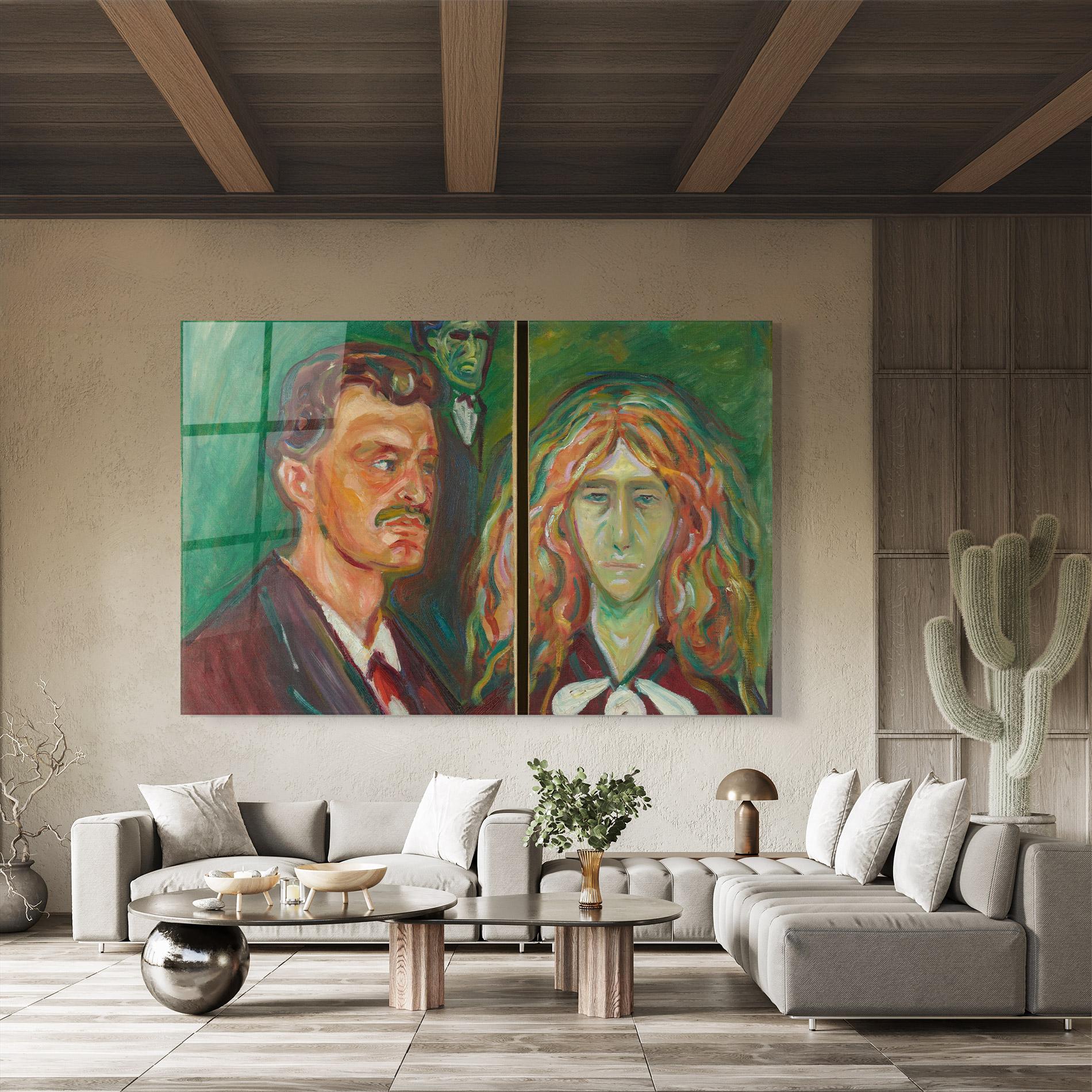 Glasbild Green Self Portrait mockup 8