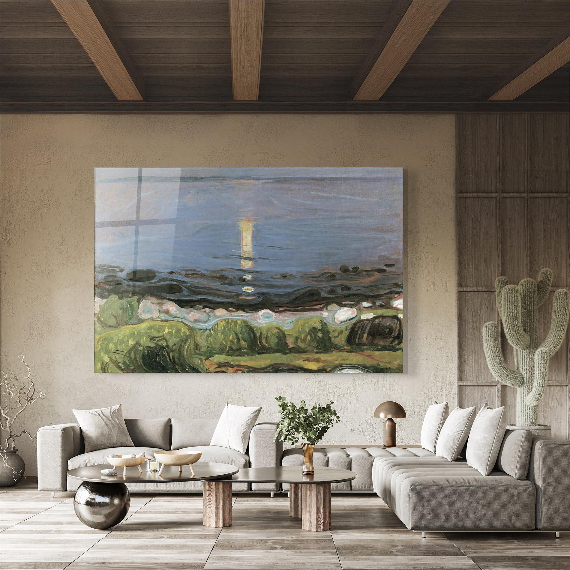 Glasbild Summer Night Beach mockup 8