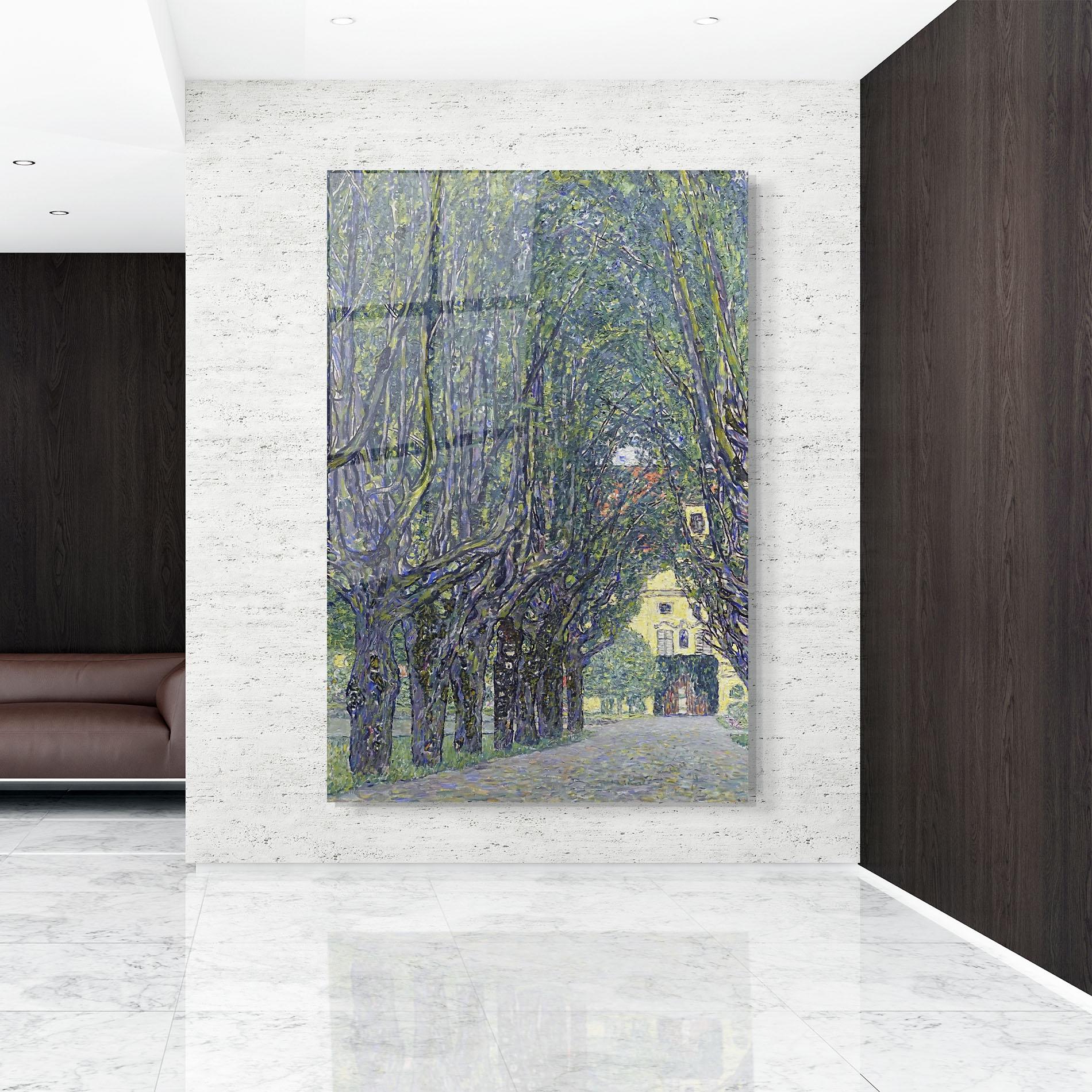 Glasbild Allee At Schloss Kammer mockup 9