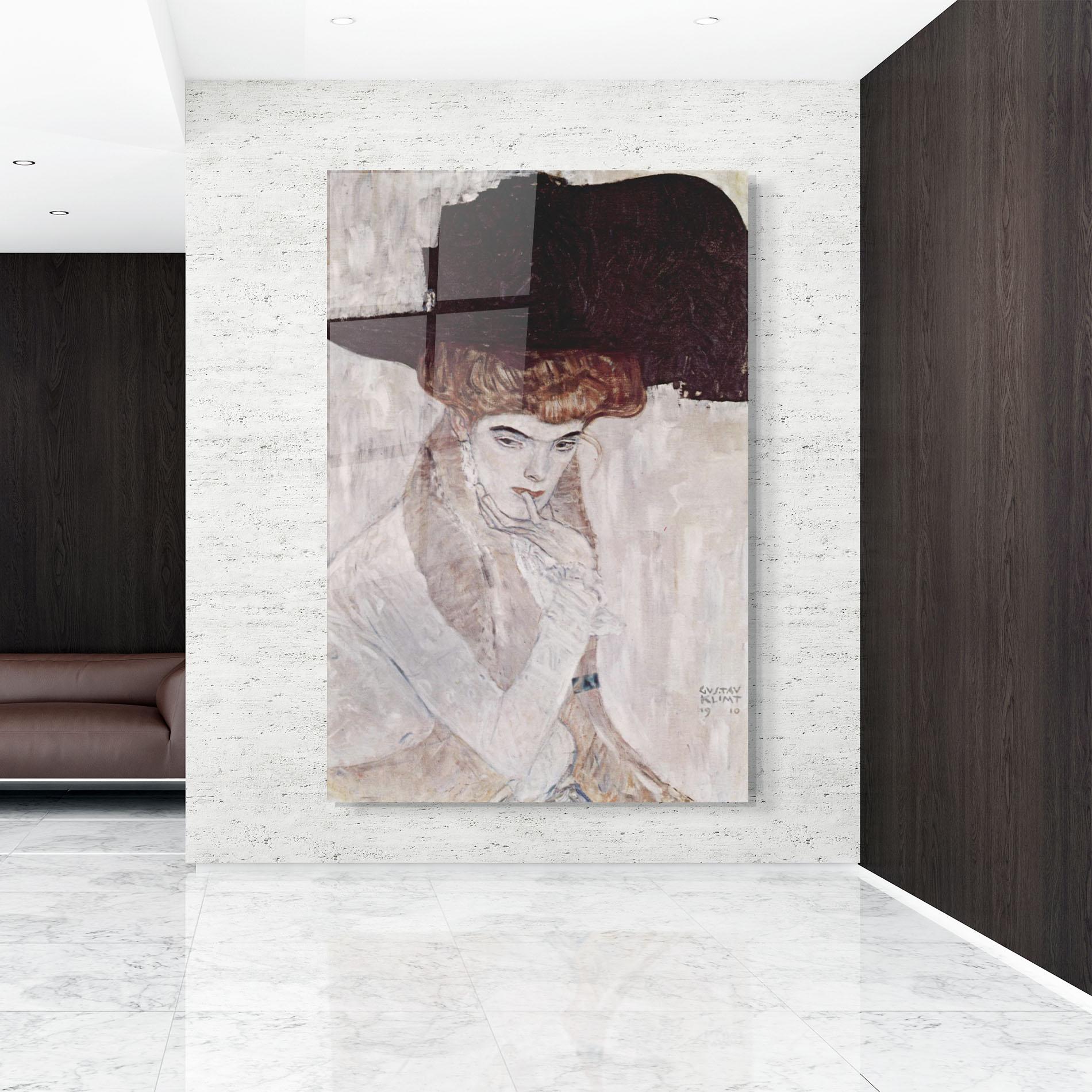 Glasbild Klimt Woman mockup 9