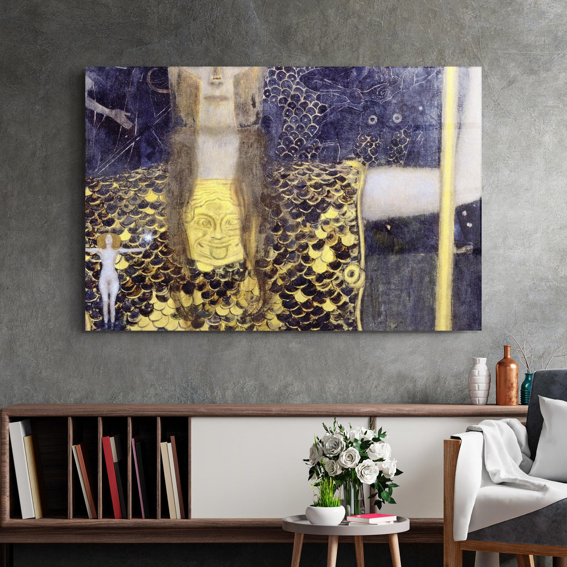 Glasbild Pallas Athena mockup 2