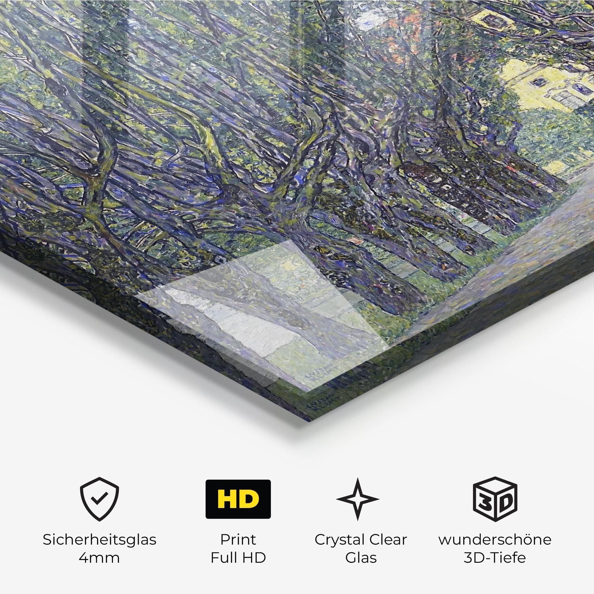 Glasbild Allee At Schloss Kammer mockup 3