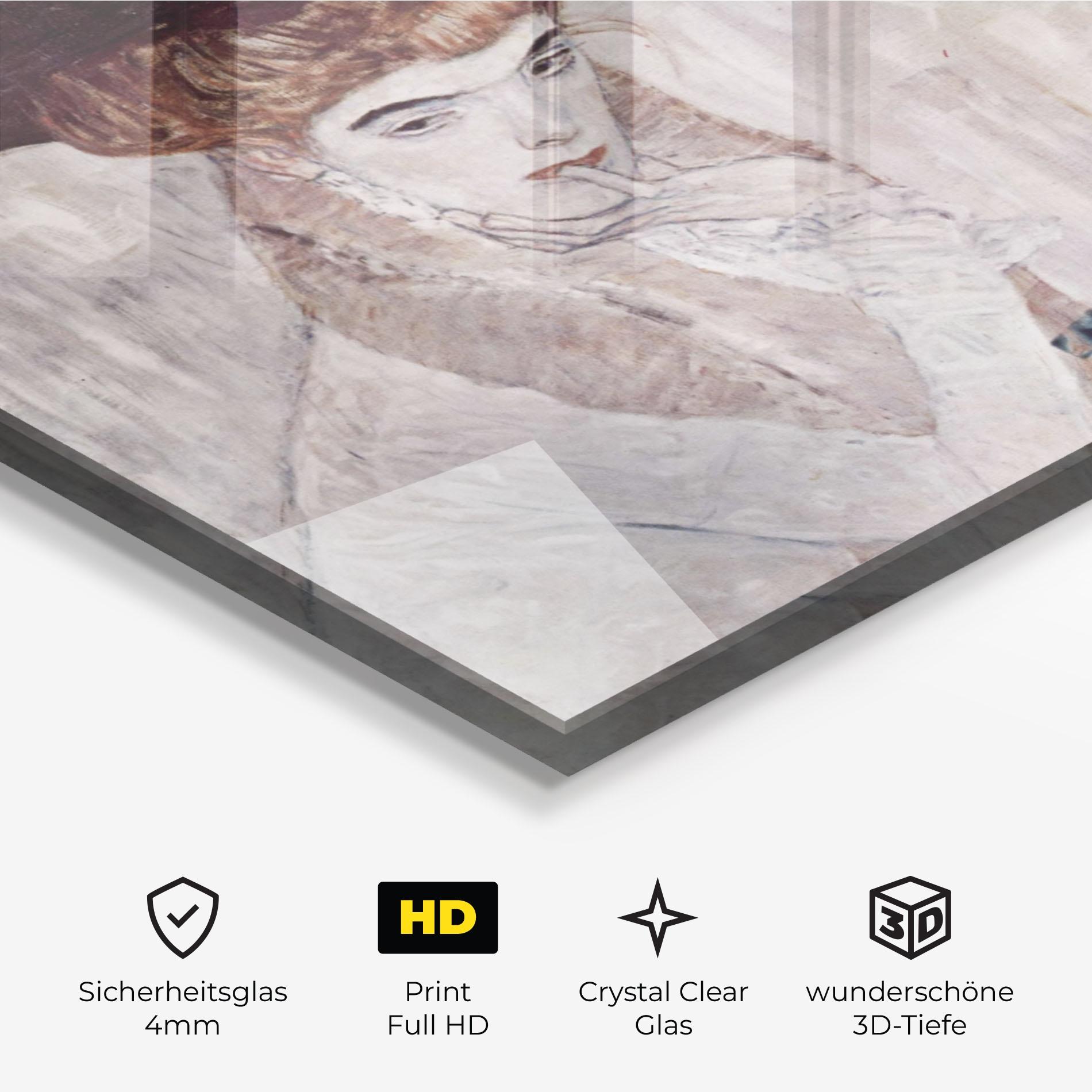 Glasbild Klimt Woman mockup 3