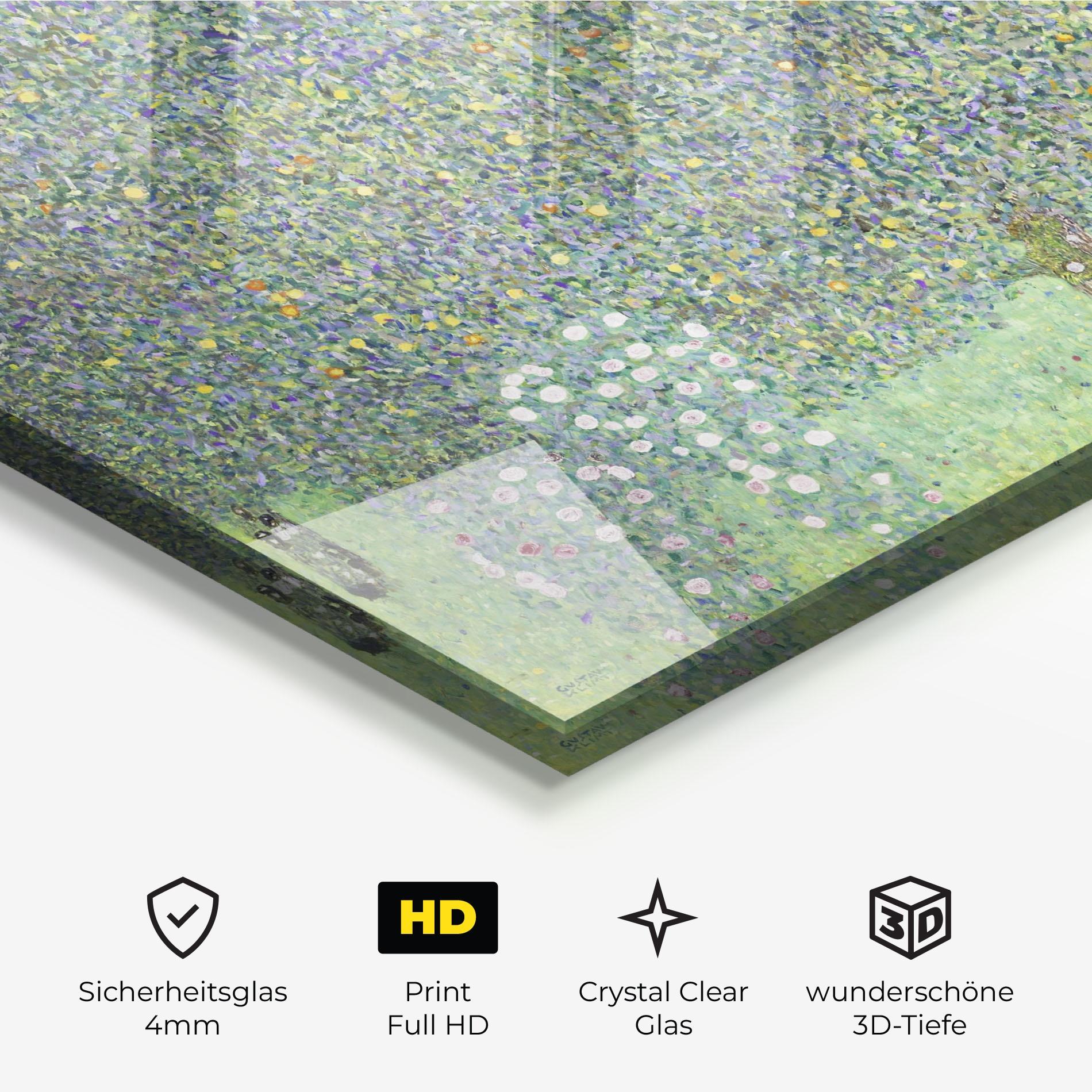 Glasbild Rosebushes mockup 3