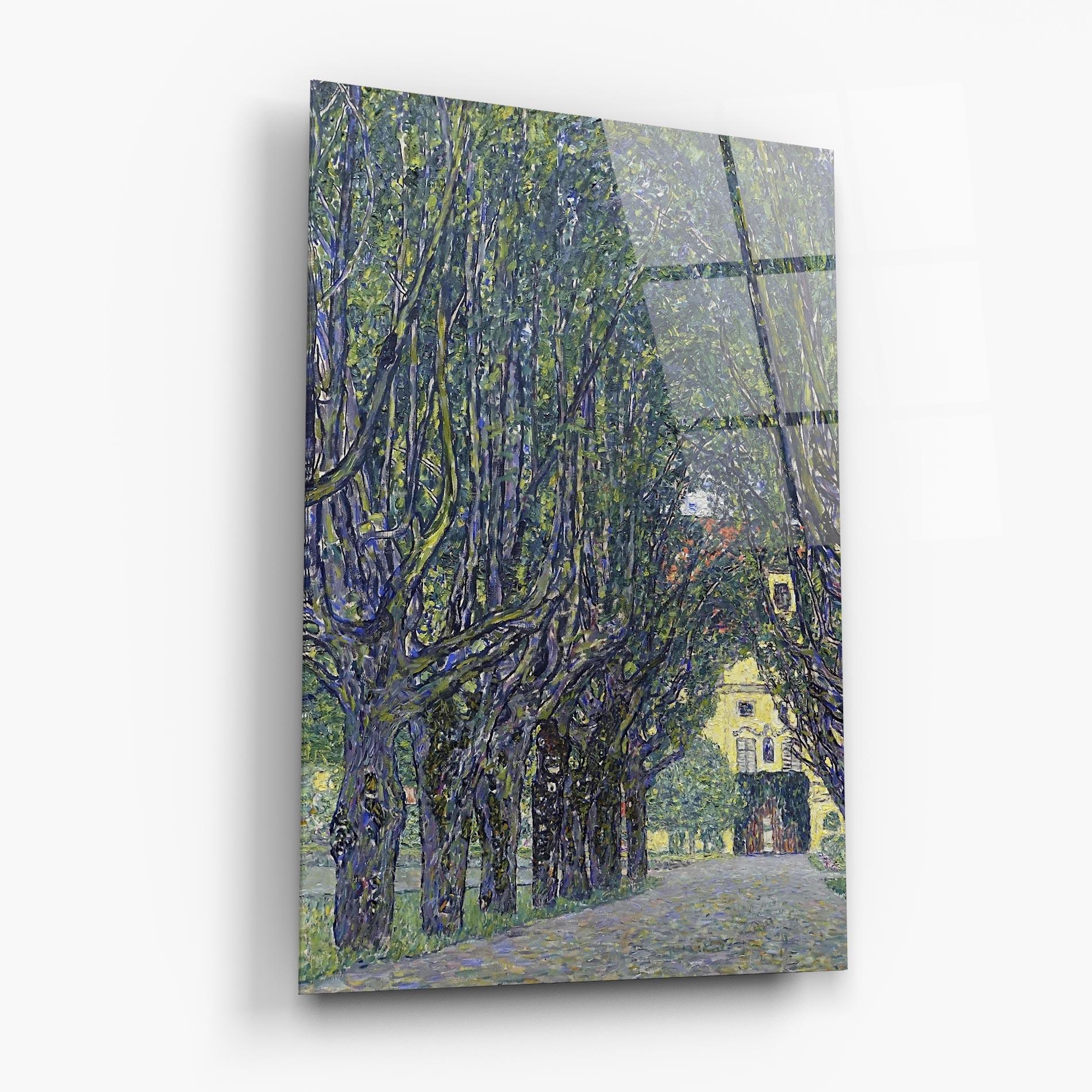 Glasbild Allee At Schloss Kammer mockup 6