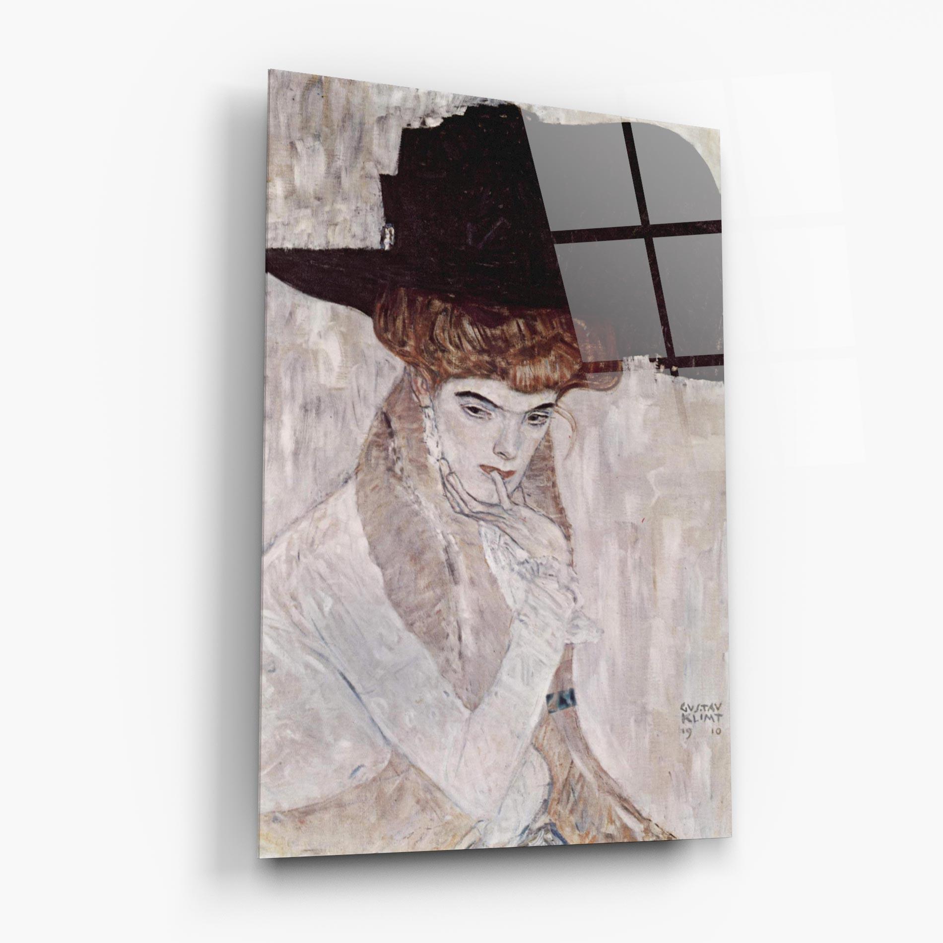 Glasbild Klimt Woman mockup 6