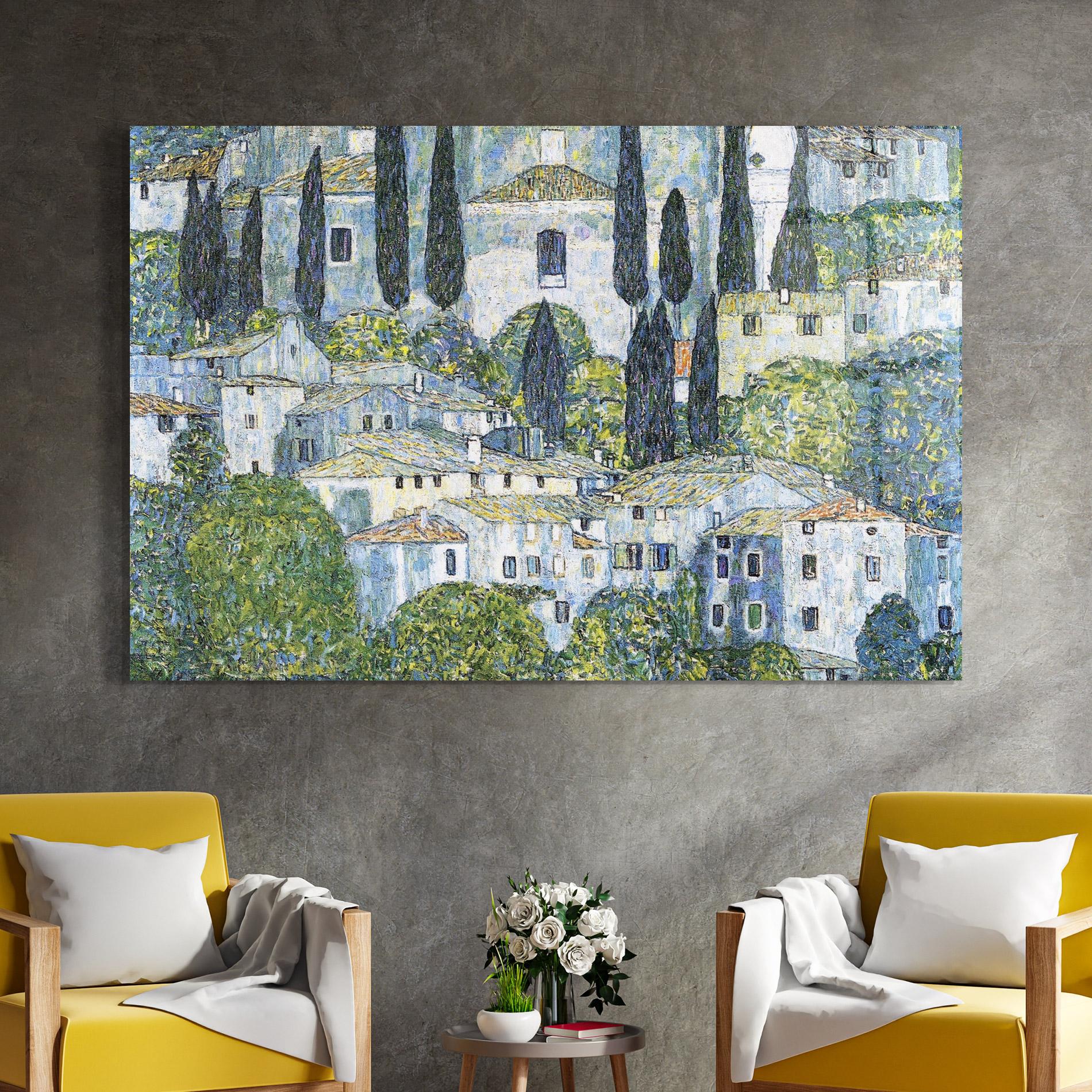 Glasbild Kirche In Cassone mockup 4