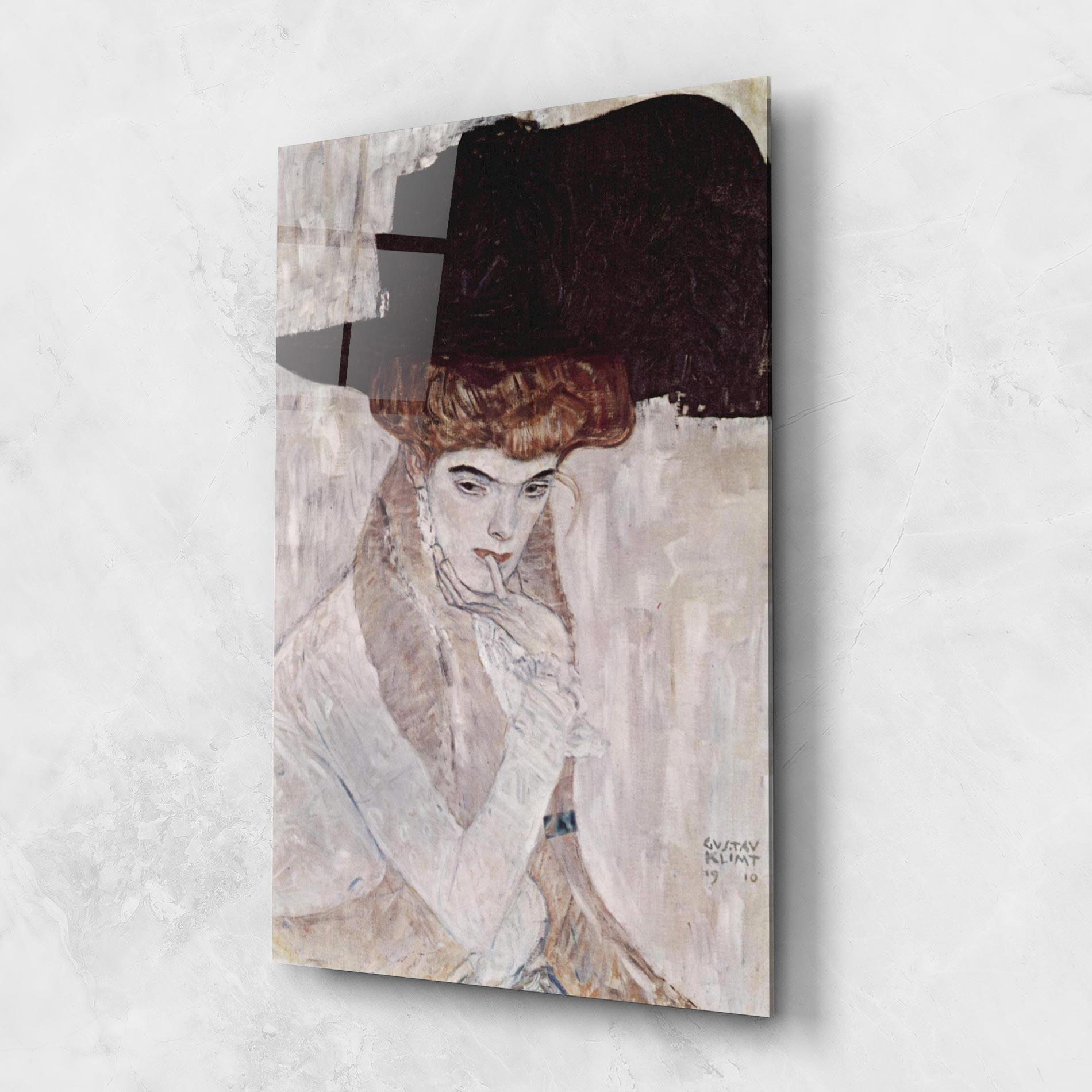 Glasbild Klimt Woman mockup 1