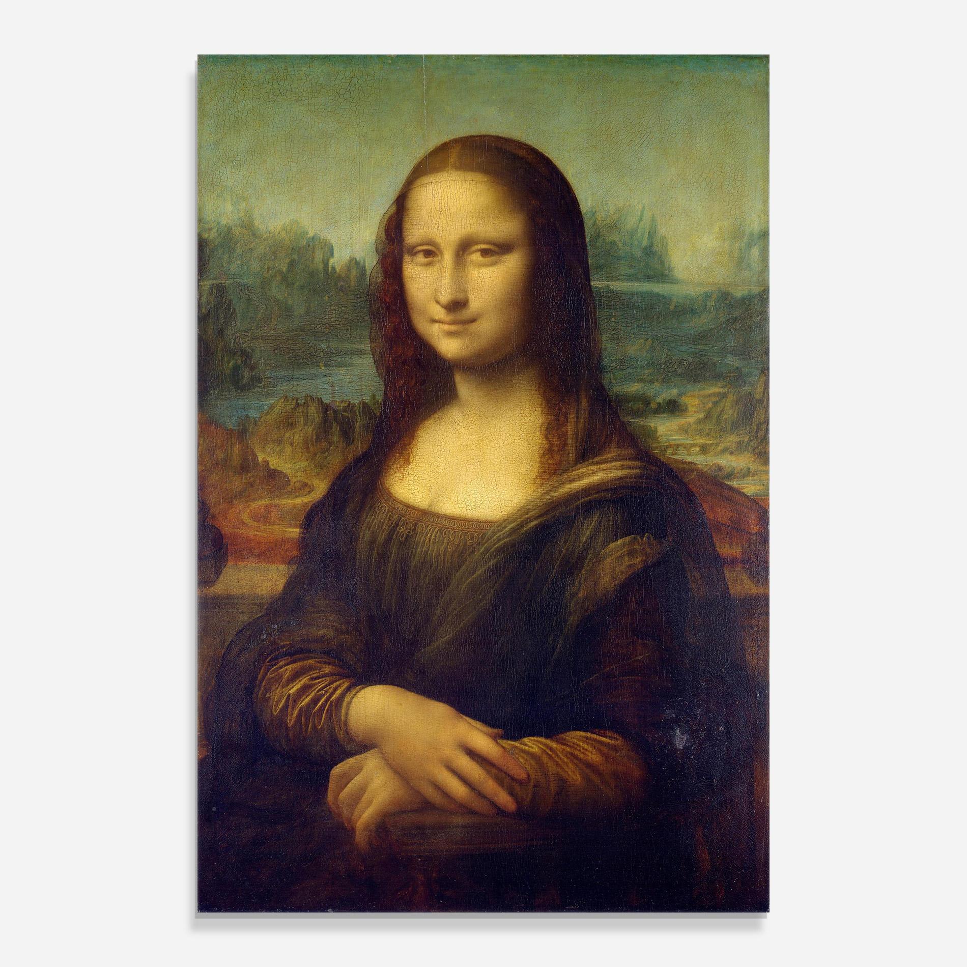 Glasbild Gioconda By Leonardo Da Vinci mockup 0