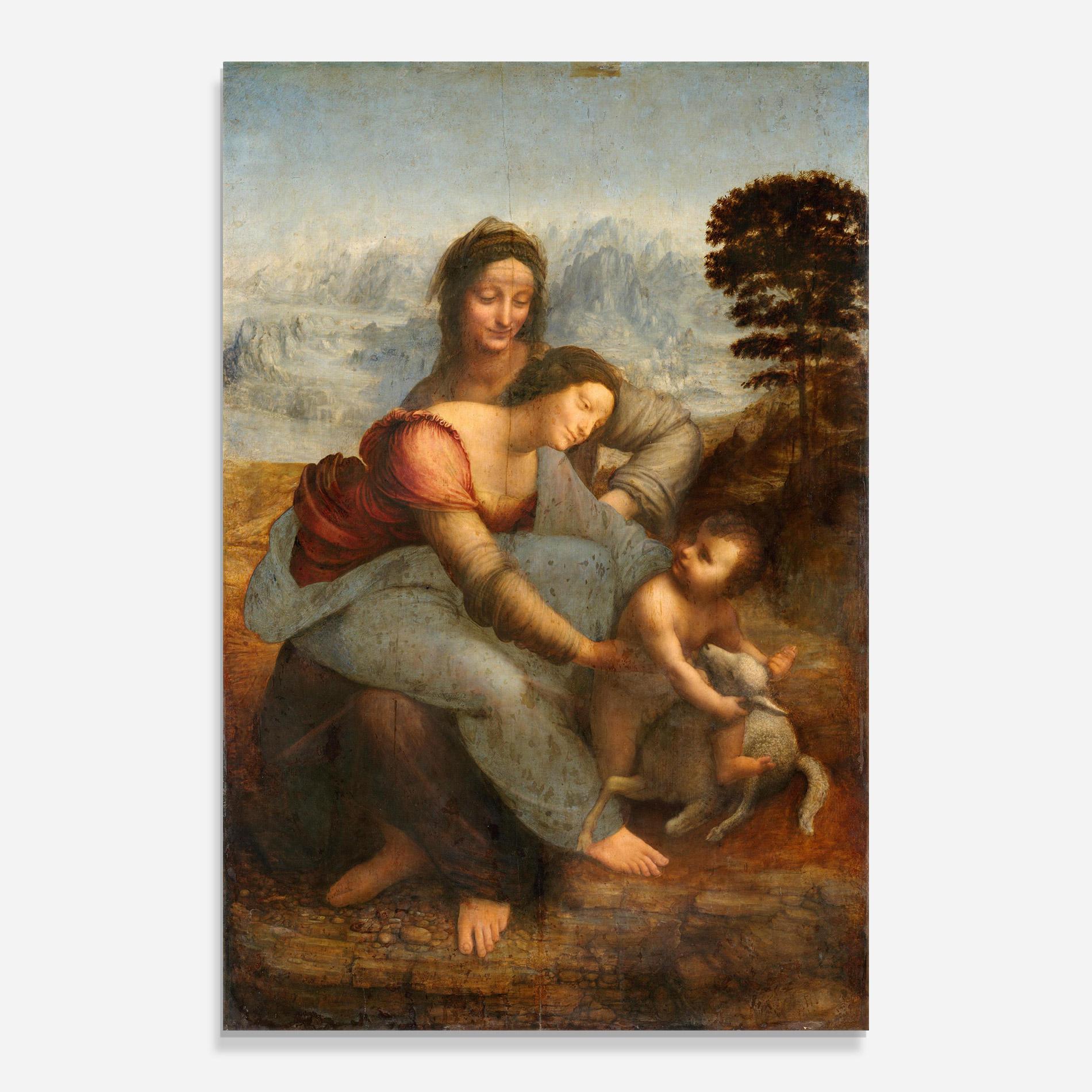 Glasbild Leonardo Da Vinci Virgin And Child With St Anne mockup 0