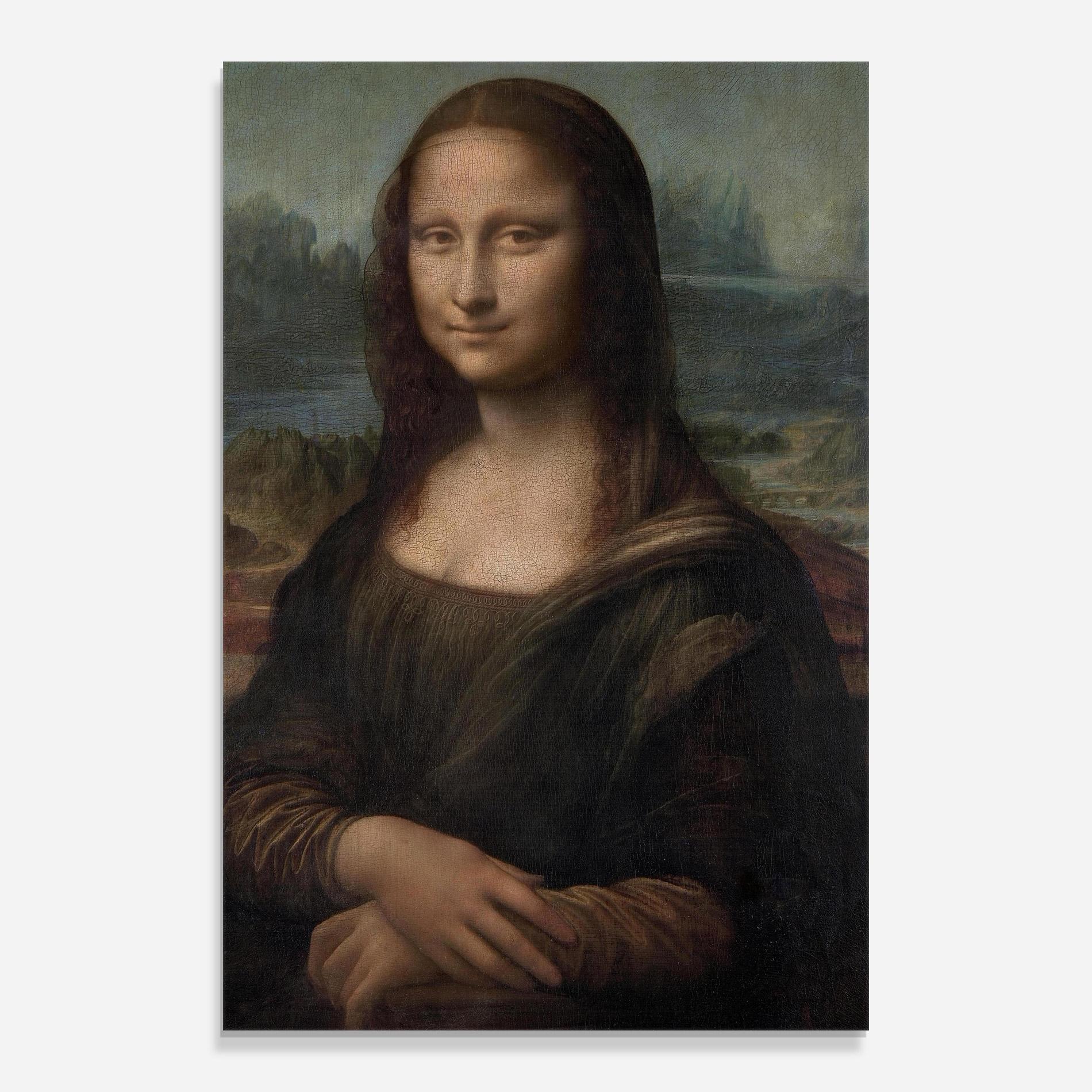 Glasbild Mona Lisa By Leonardo Da Vinci mockup 0