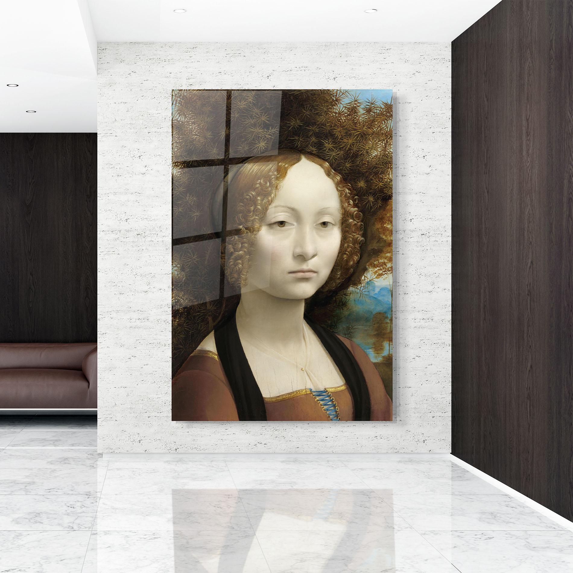 Glasbild Leonardo Da Vinci Ginevra De Benci mockup 9