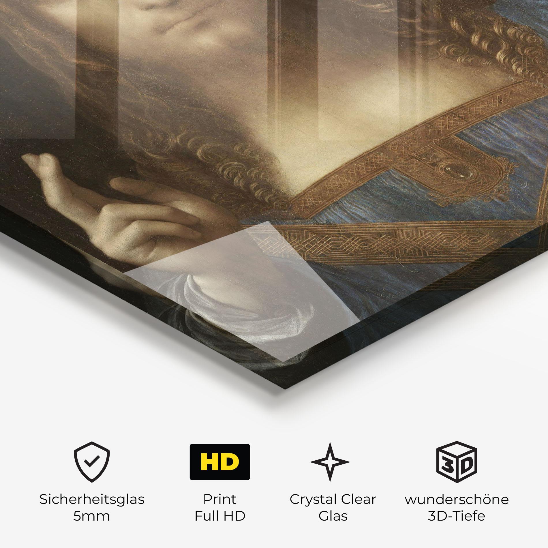 Glasbild Leonardo Da Vinci Salvator Mundi mockup 3