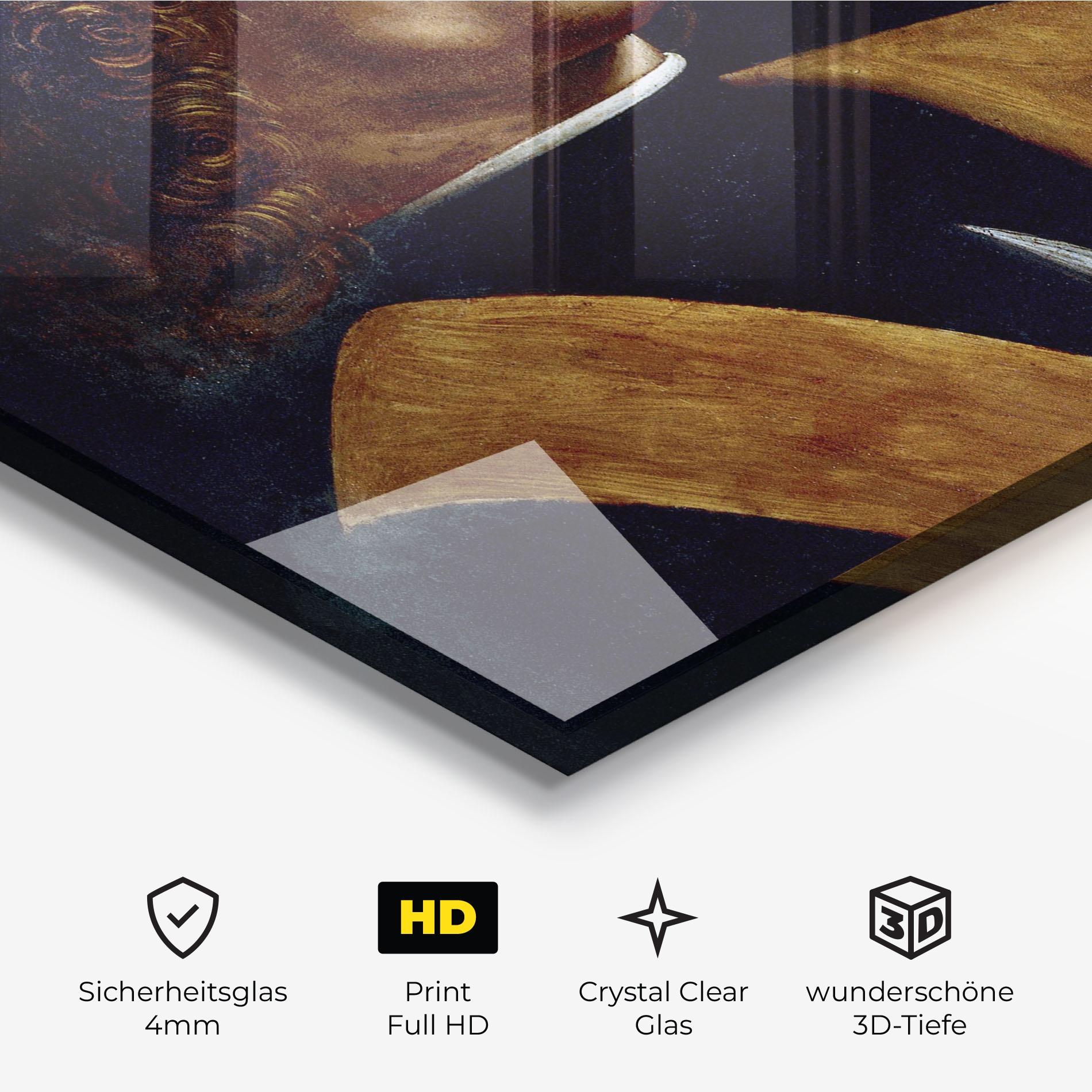 Glasbild Leonardo Da Vinci's The Portrait Of A Musician mockup 3