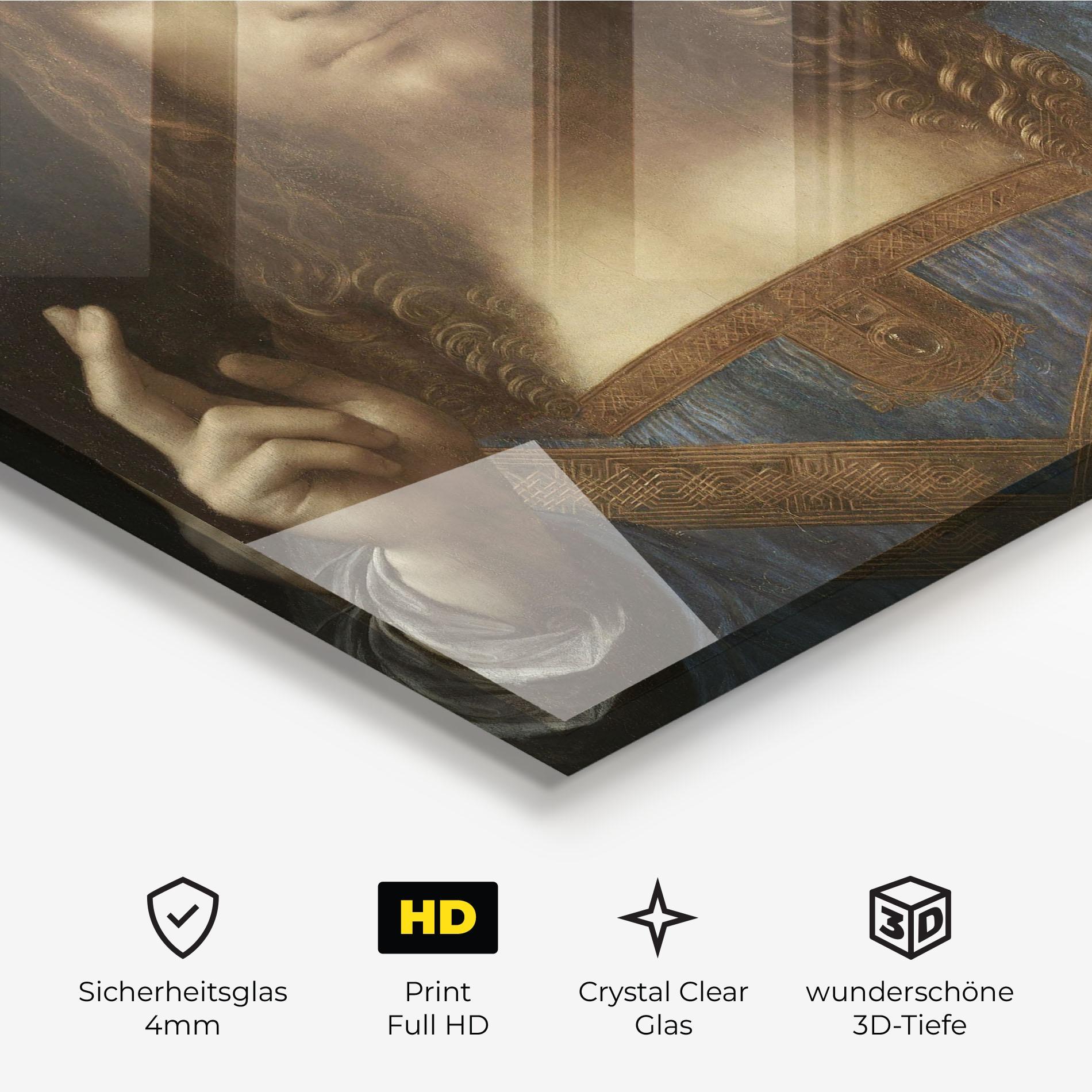 Glasbild Leonardo Da Vinci Salvator Mundi mockup 3