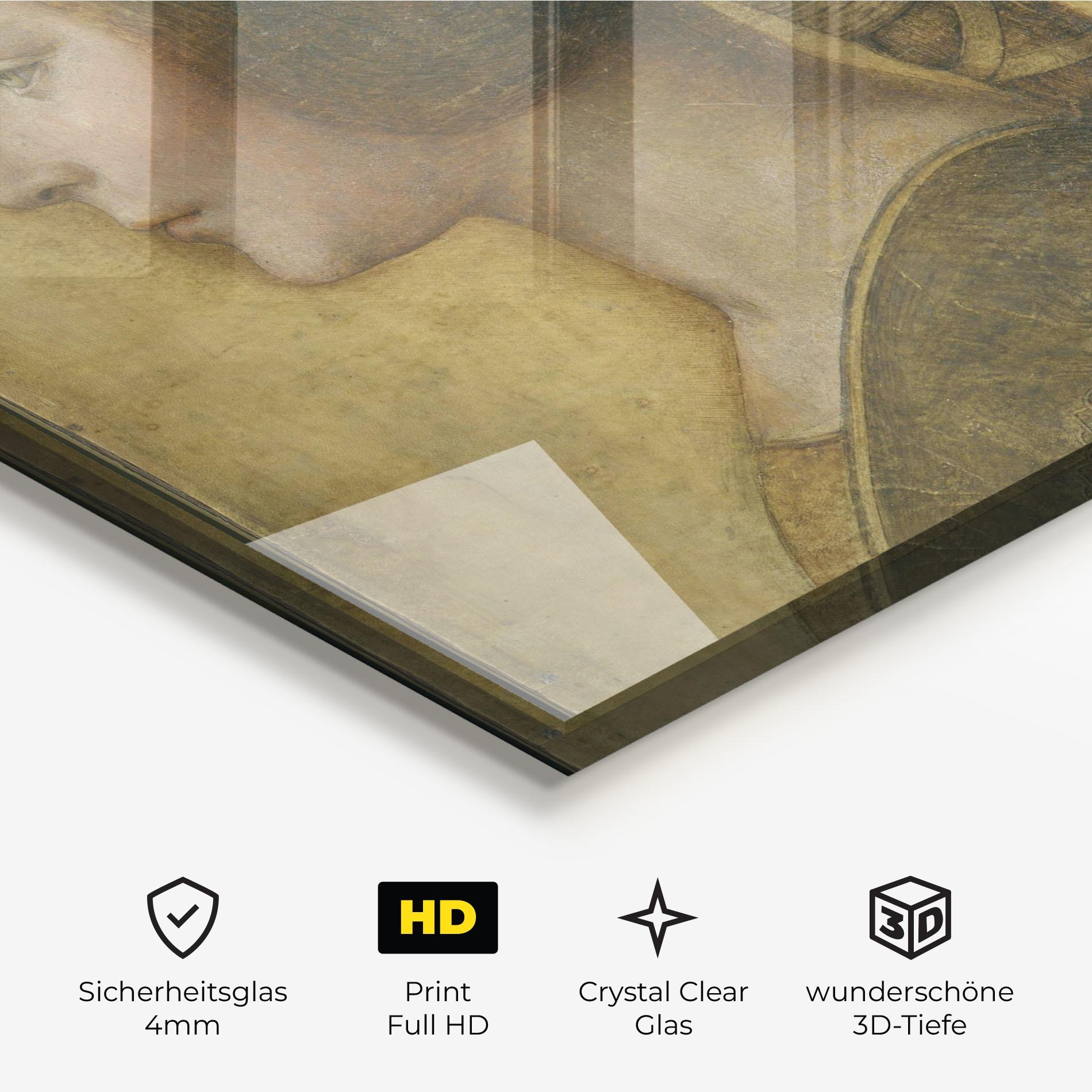 Glasbild Profile Of A Young Fiancee Da Vinci mockup 3