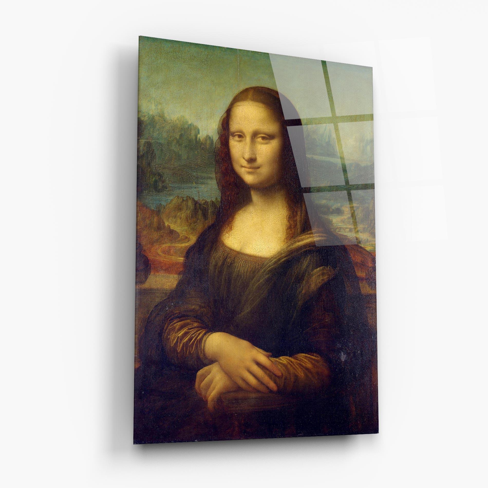Glasbild Gioconda By Leonardo Da Vinci mockup 6
