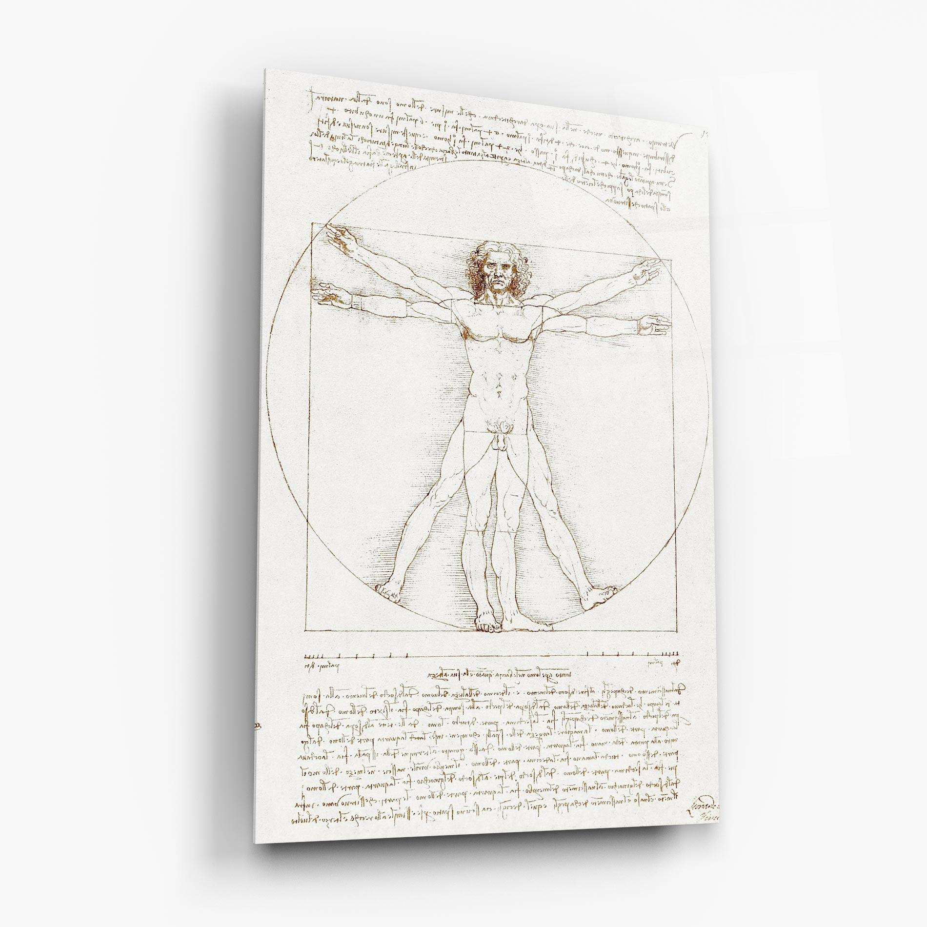 Glasbild Leonardo Da Vinci's Vitruvian Man mockup 6