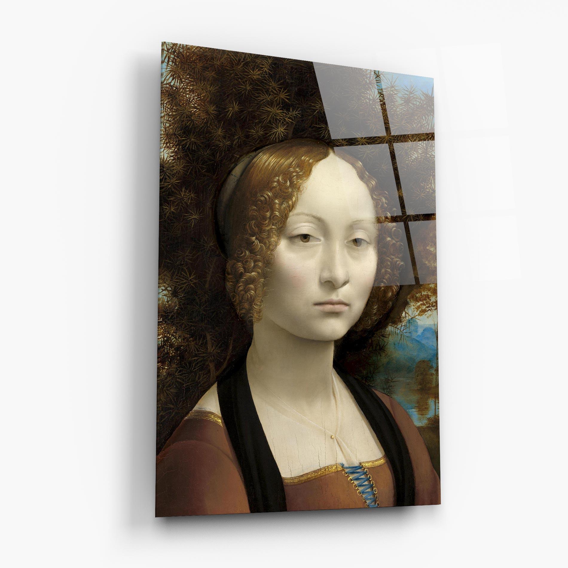 Glasbild Leonardo Da Vinci Ginevra De Benci mockup 6