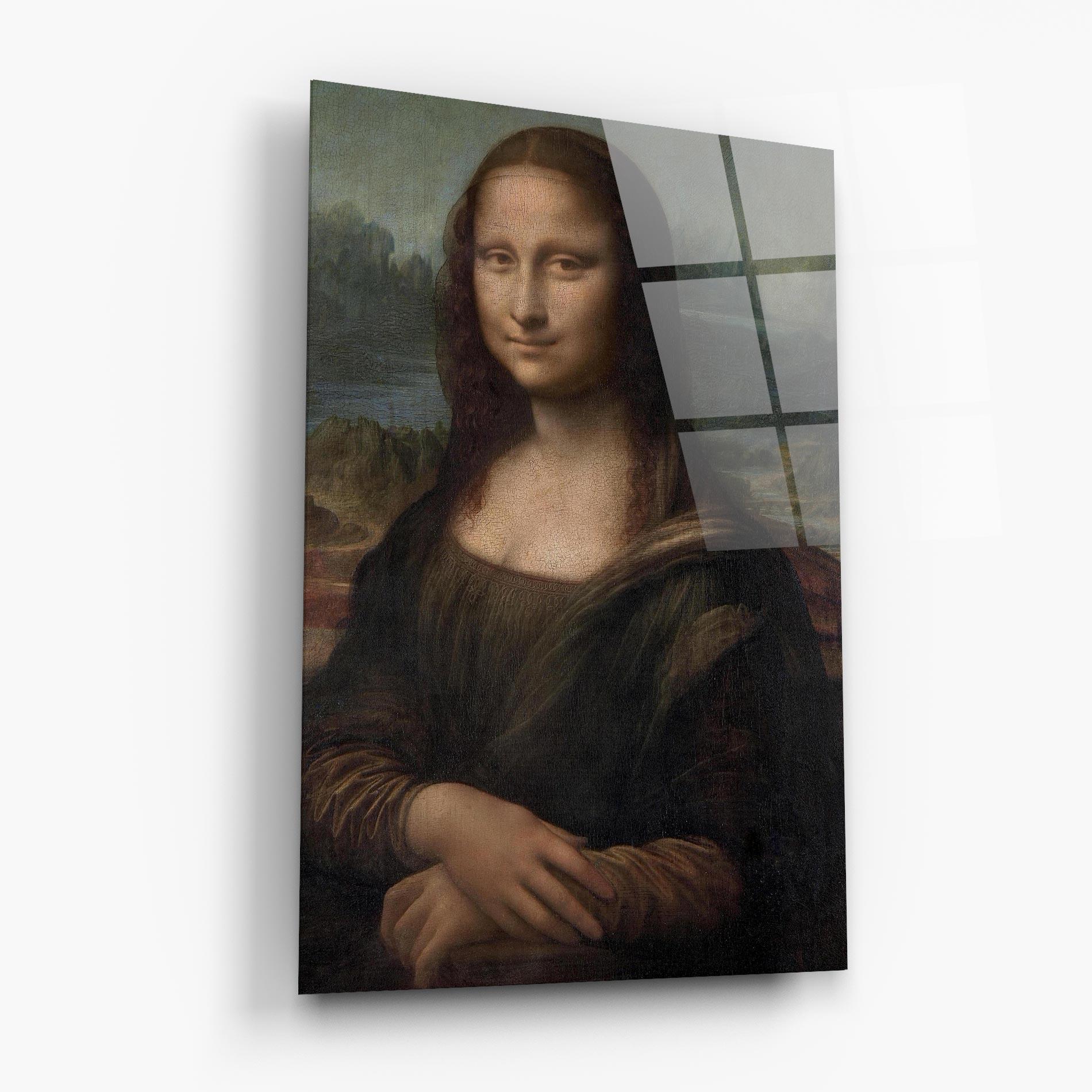 Glasbild Mona Lisa By Leonardo Da Vinci mockup 6