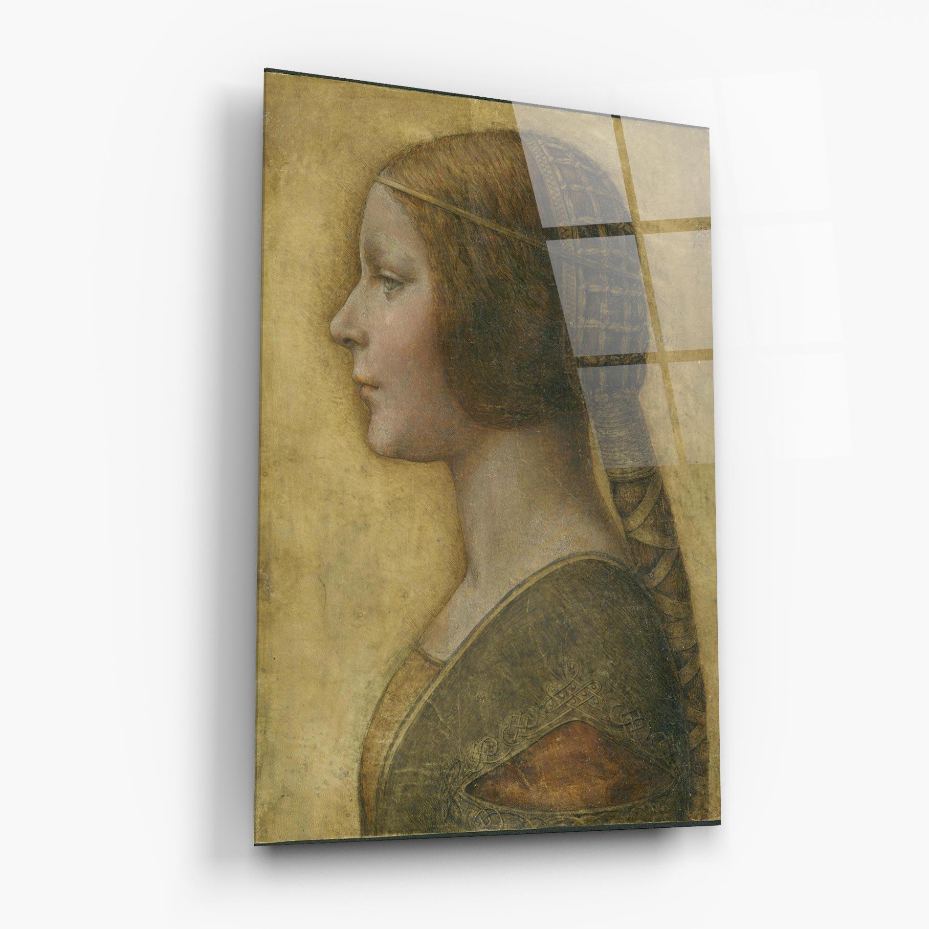 Glasbild Profile Of A Young Fiancee Da Vinci mockup 6