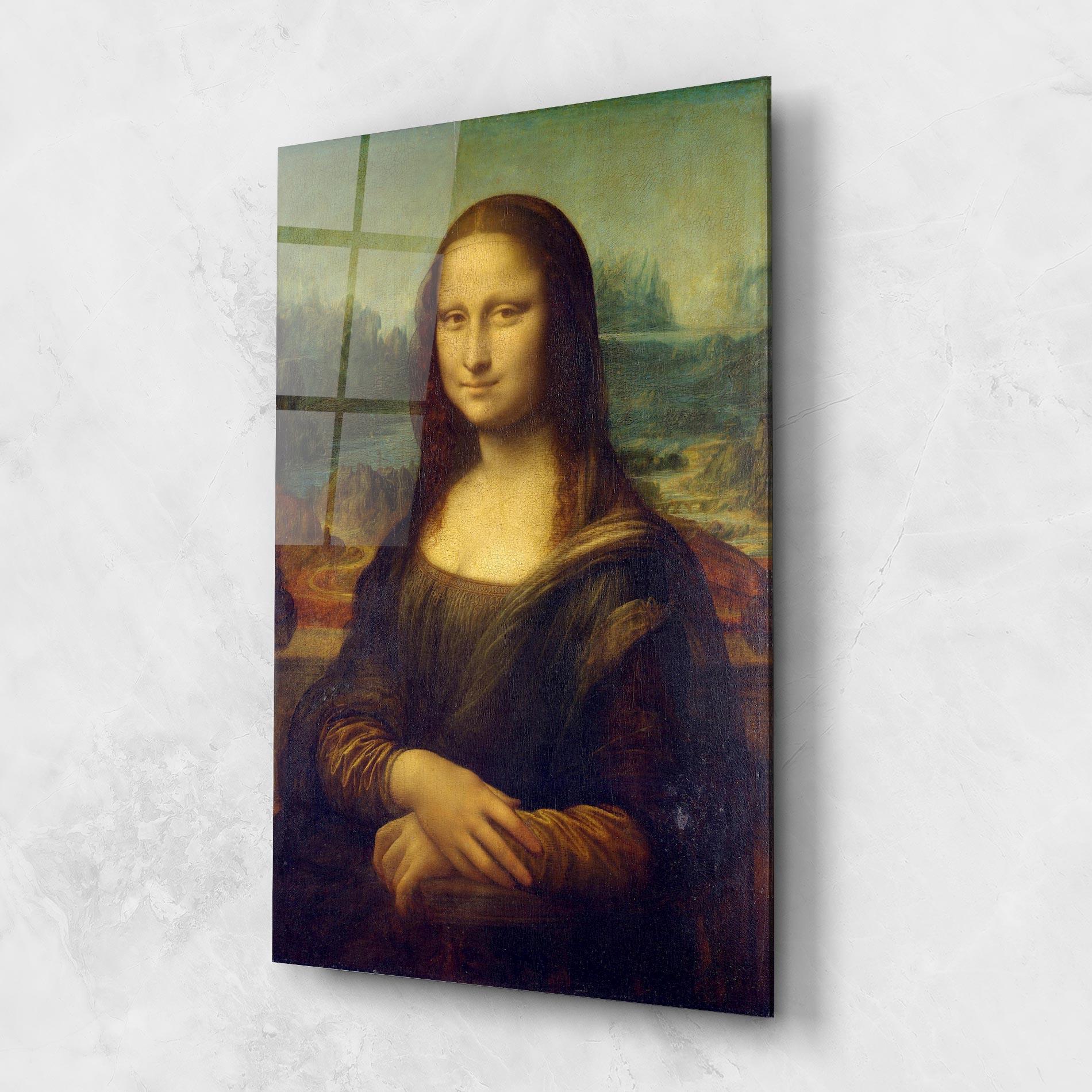 Glasbild Gioconda By Leonardo Da Vinci mockup 1