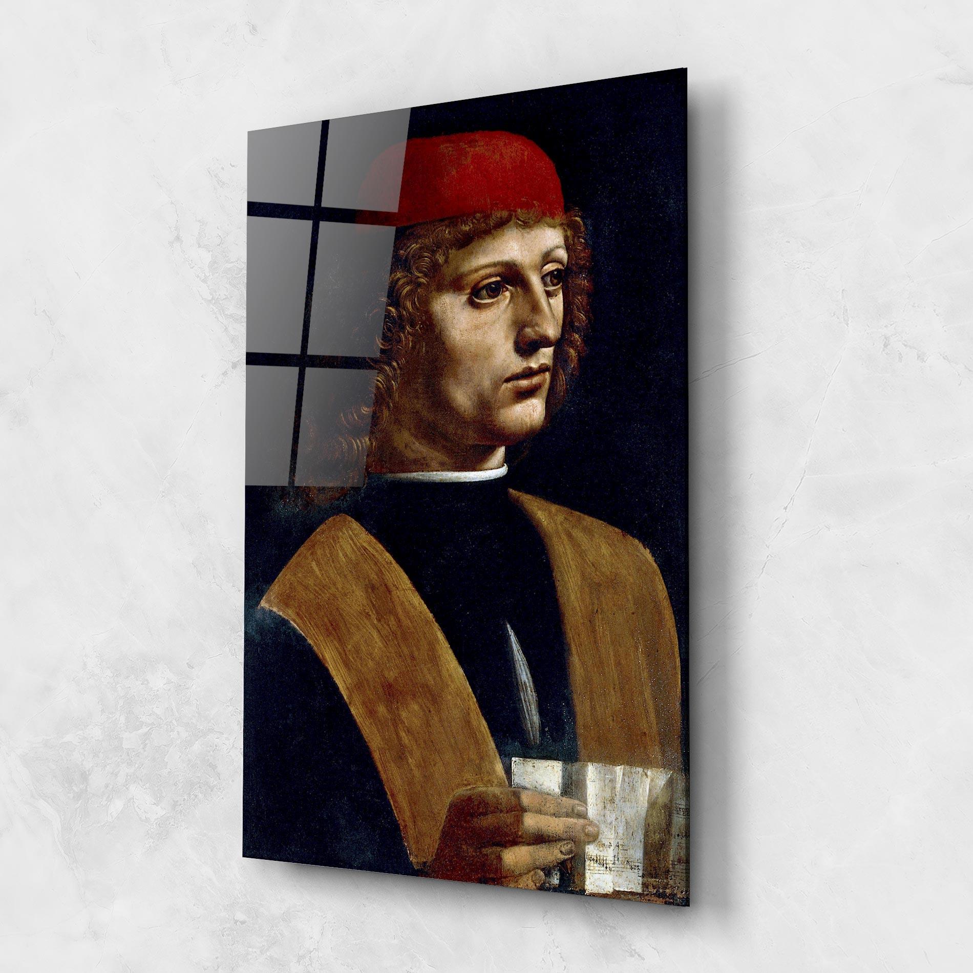 Glasbild Leonardo Da Vinci's The Portrait Of A Musician mockup 1
