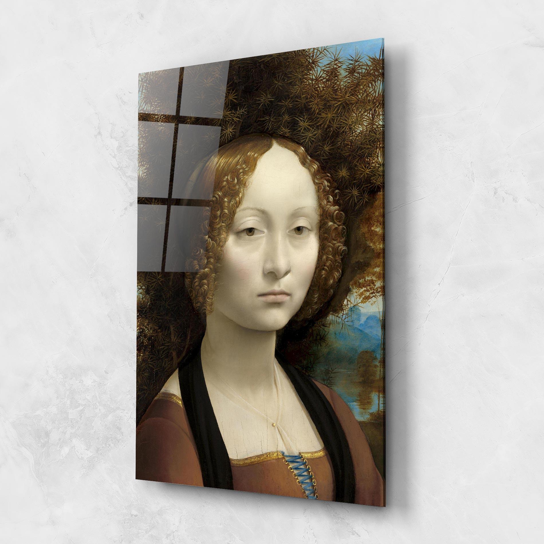 Glasbild Leonardo Da Vinci Ginevra De Benci mockup 1