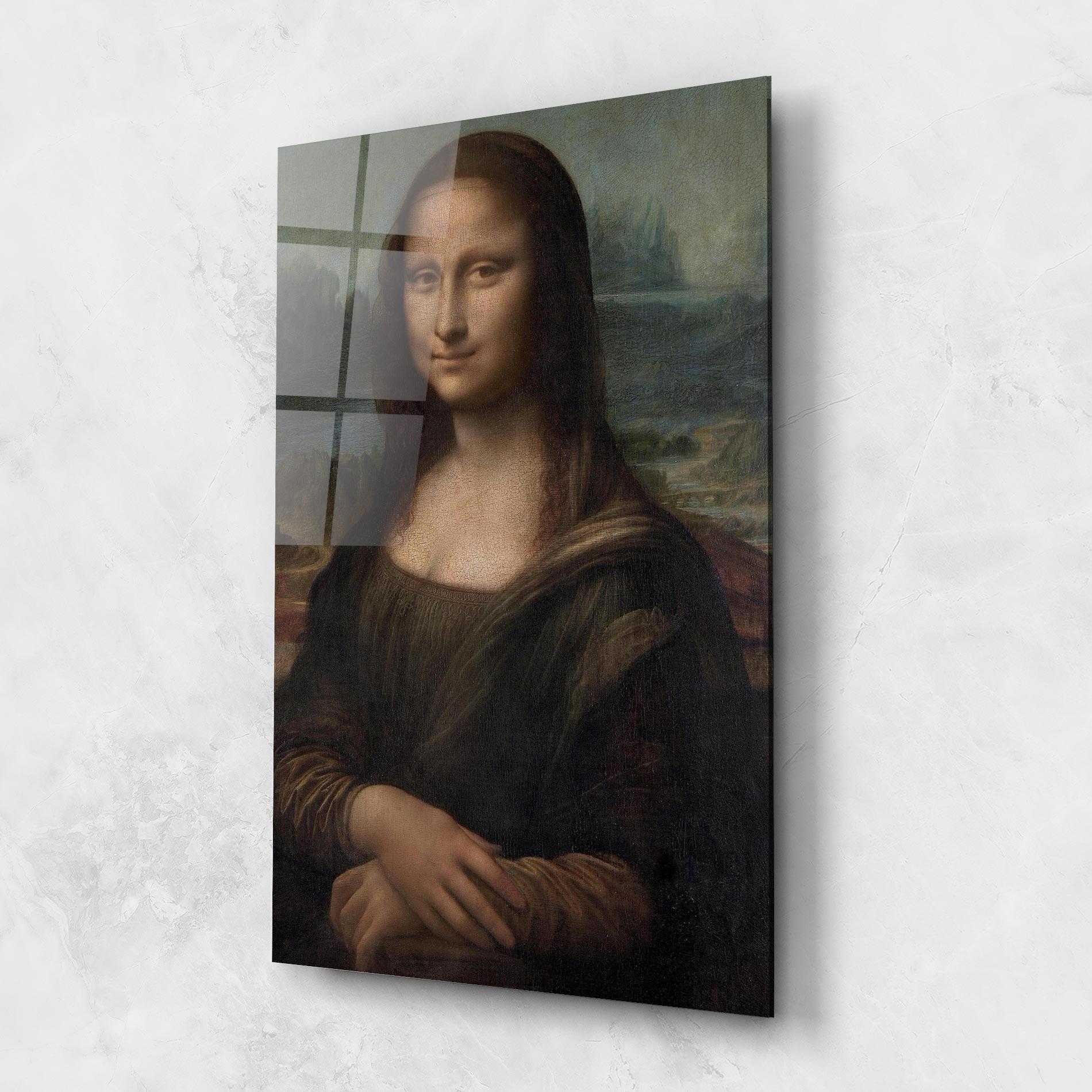 Glasbild Mona Lisa By Leonardo Da Vinci mockup 1