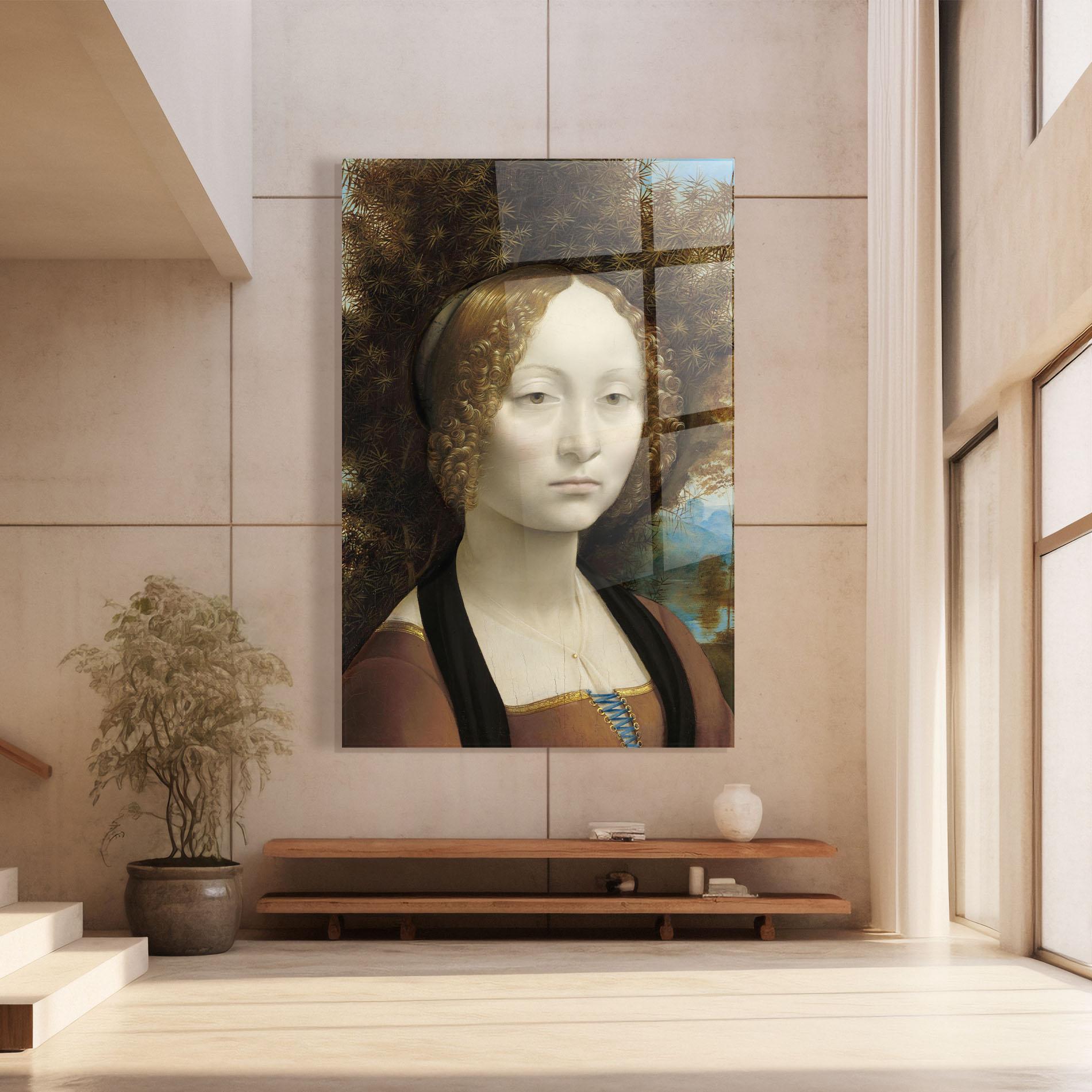 Glasbild Leonardo Da Vinci Ginevra De Benci mockup 8