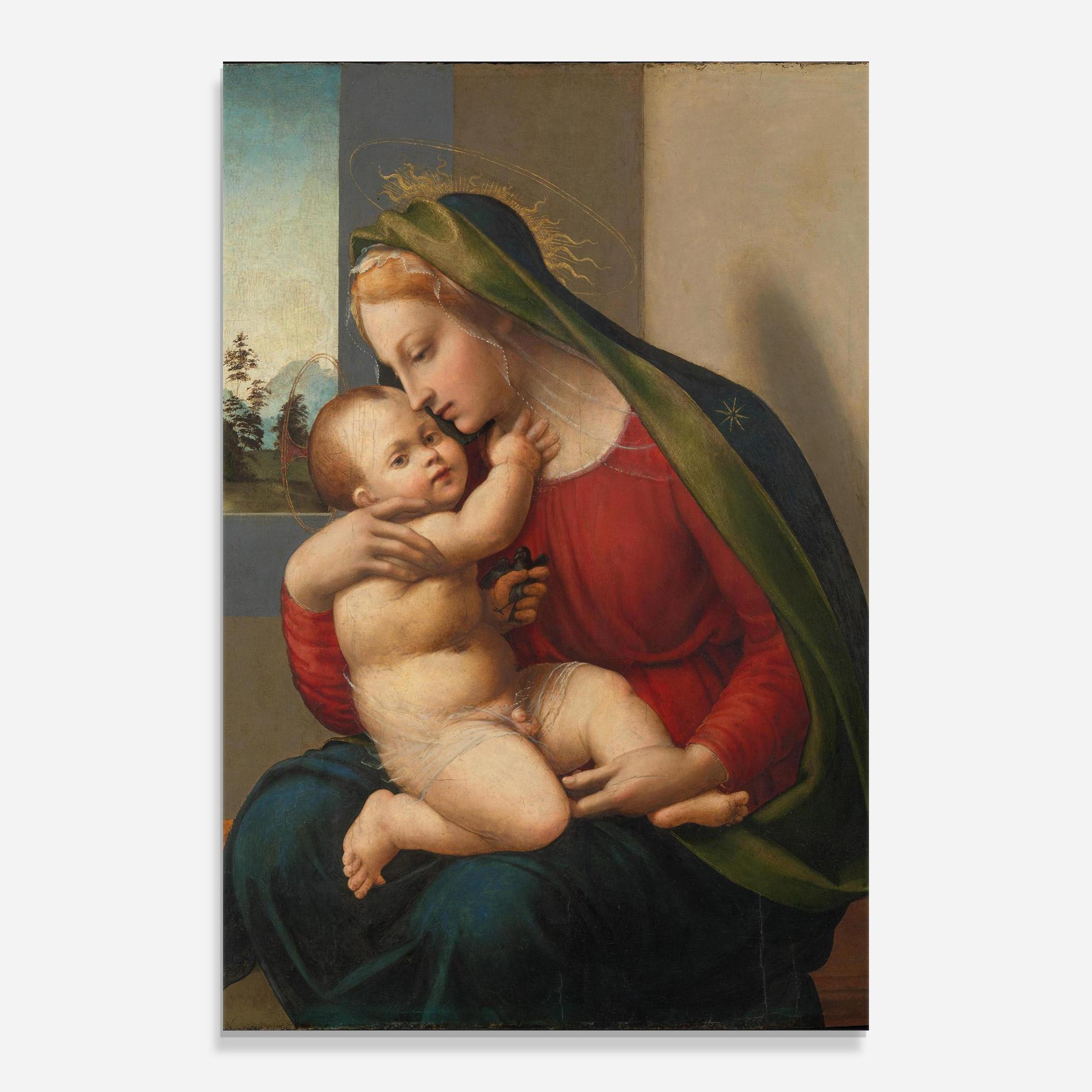 Glasbild Madonna And Child mockup 0