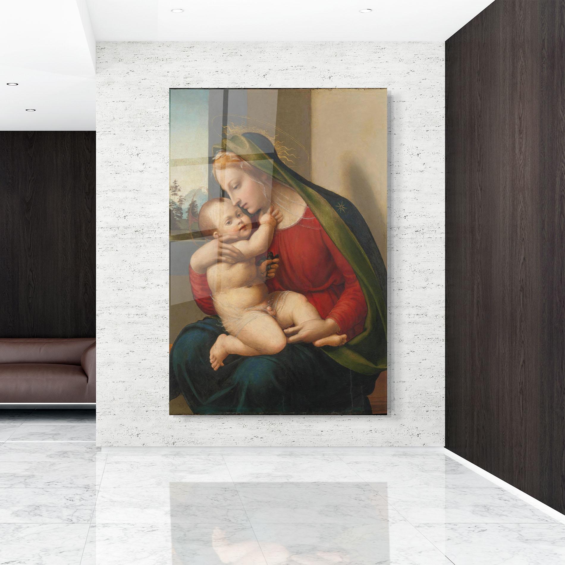 Glasbild Madonna And Child mockup 9