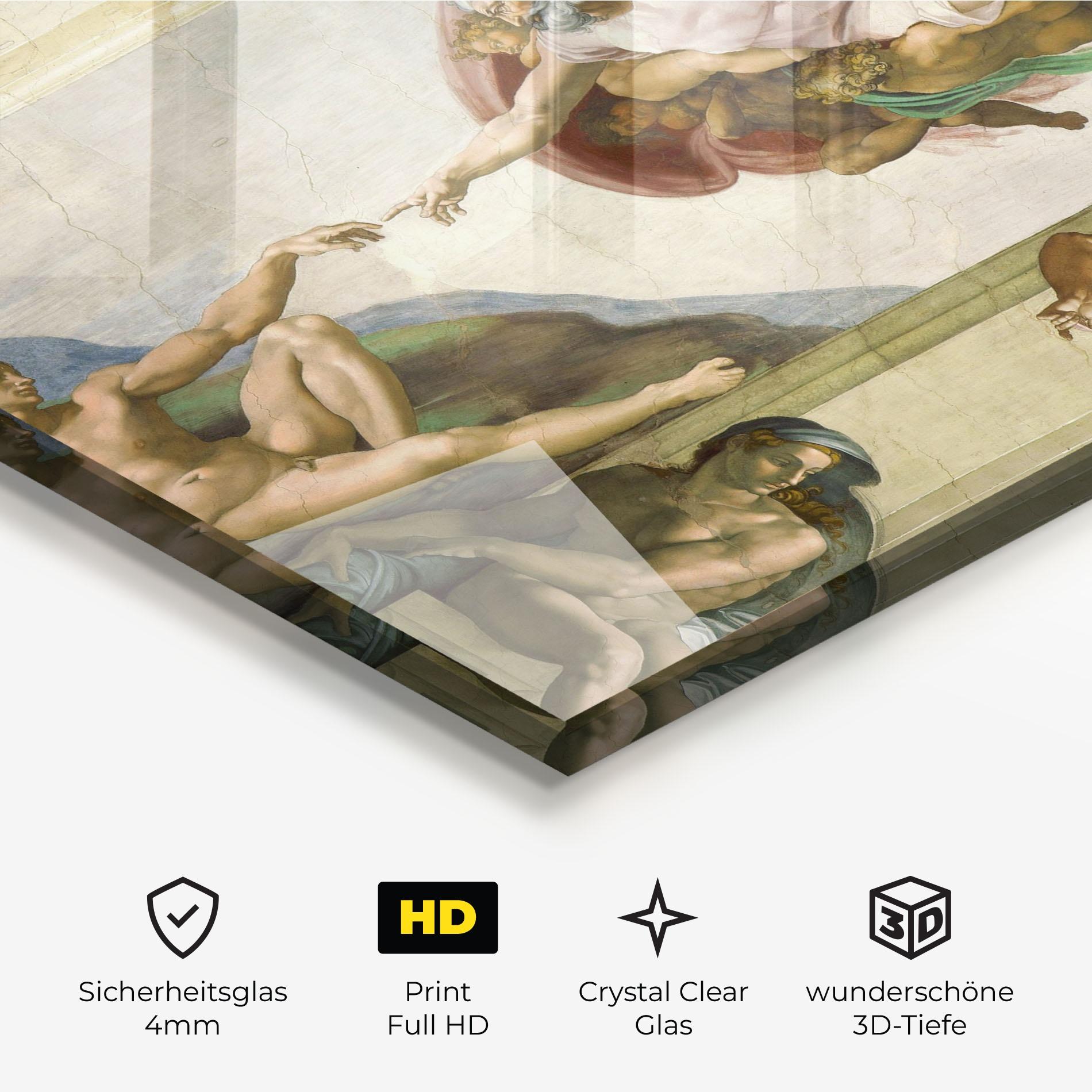 Glasbild Creacion De Adam mockup 3